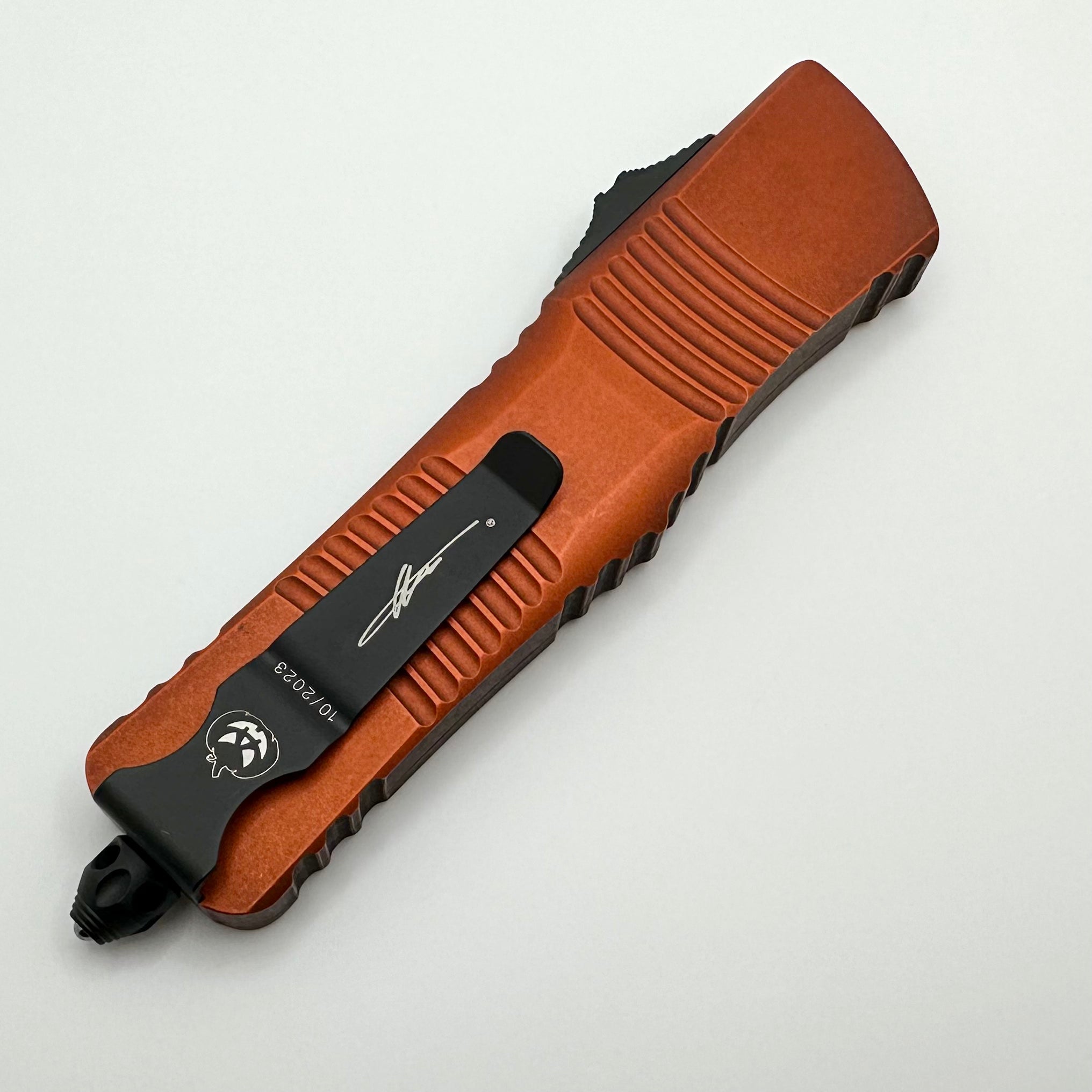 Premium Microtech Combat Troodon D/E Halloween Orange Automatic Knife