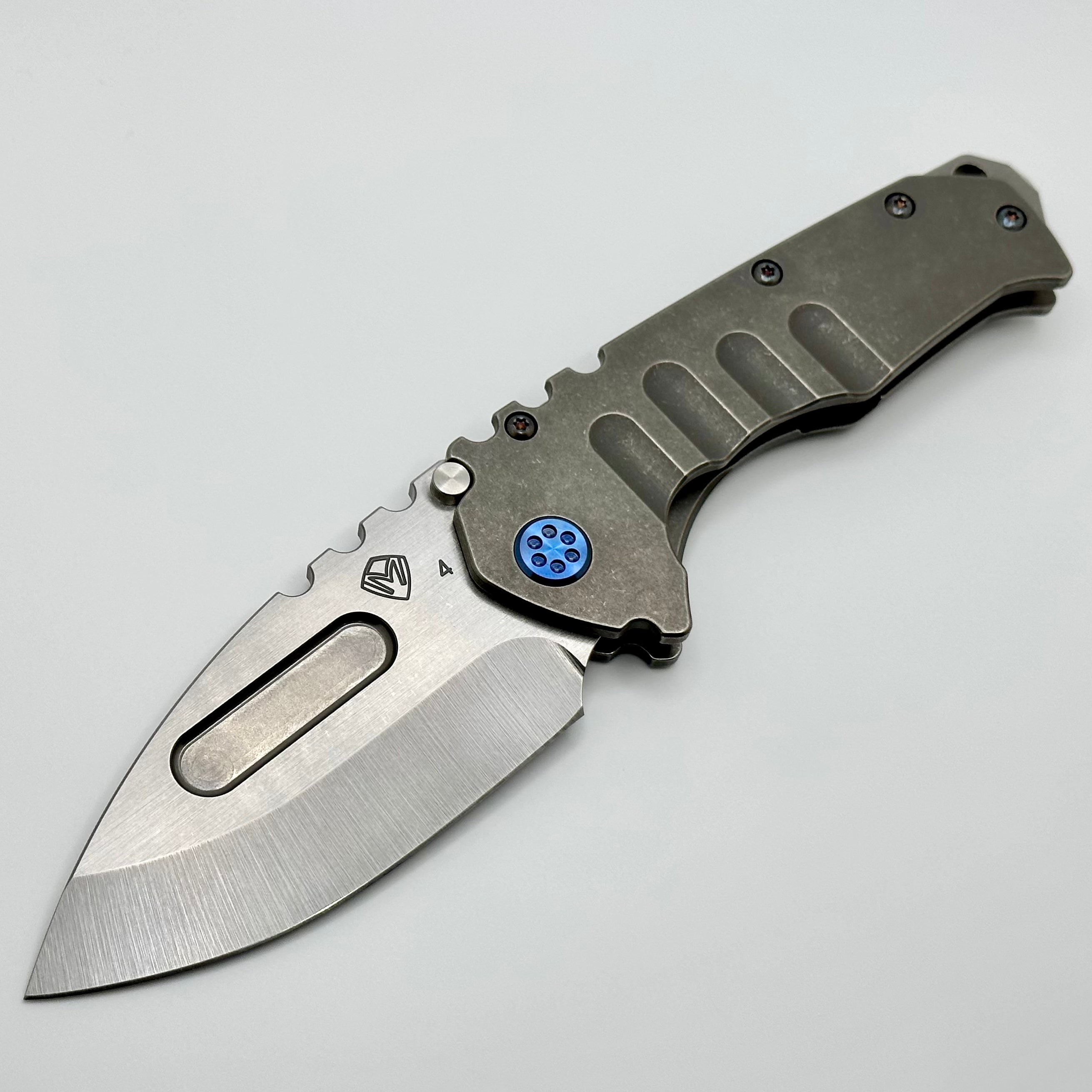 Medford Knife Praetorian T Drop Point - Premium Tactical Blade with Blue Hardware