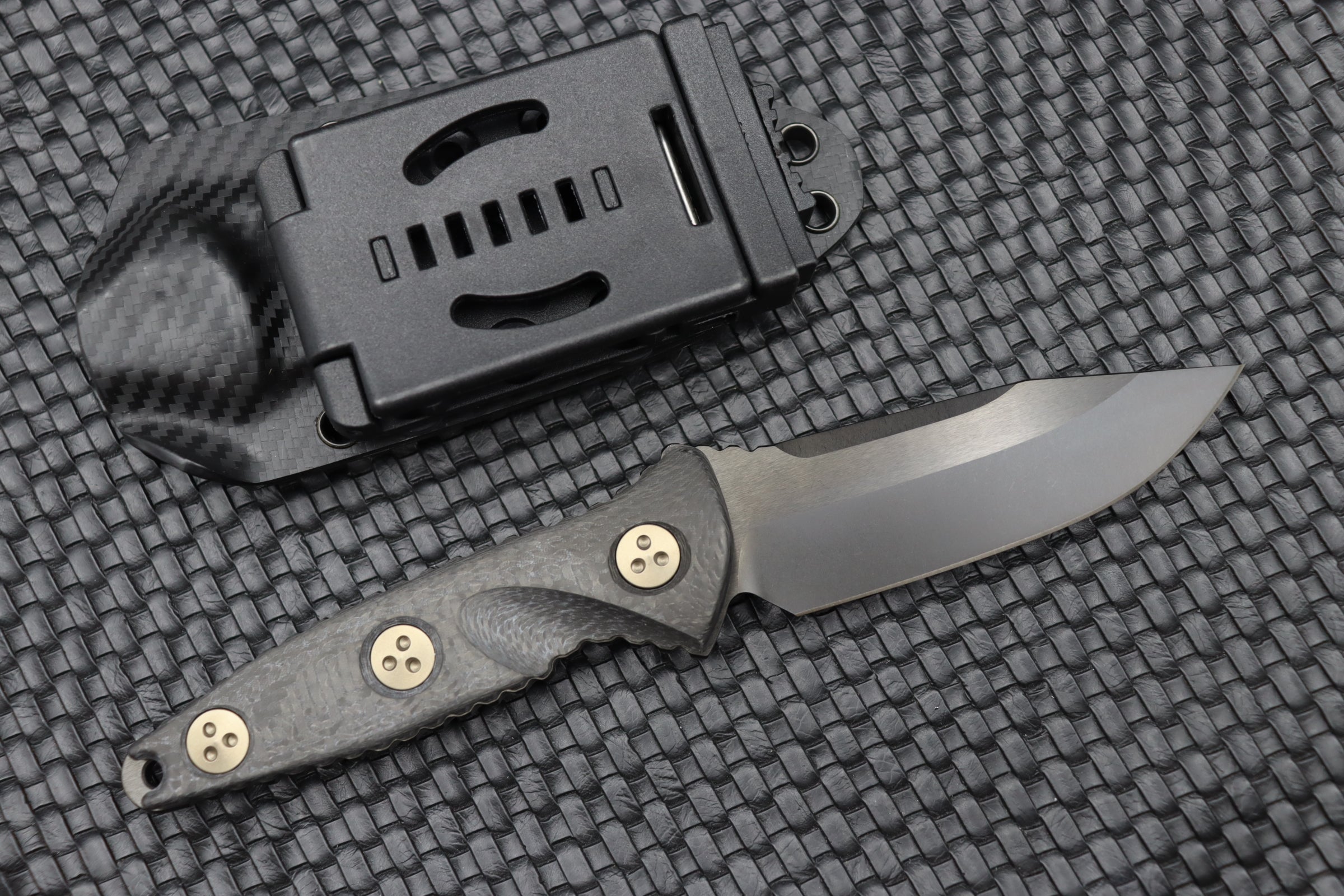 Microtech Socom Alpha Mini Tactical Knife - Black DLC & Carbon Fiber