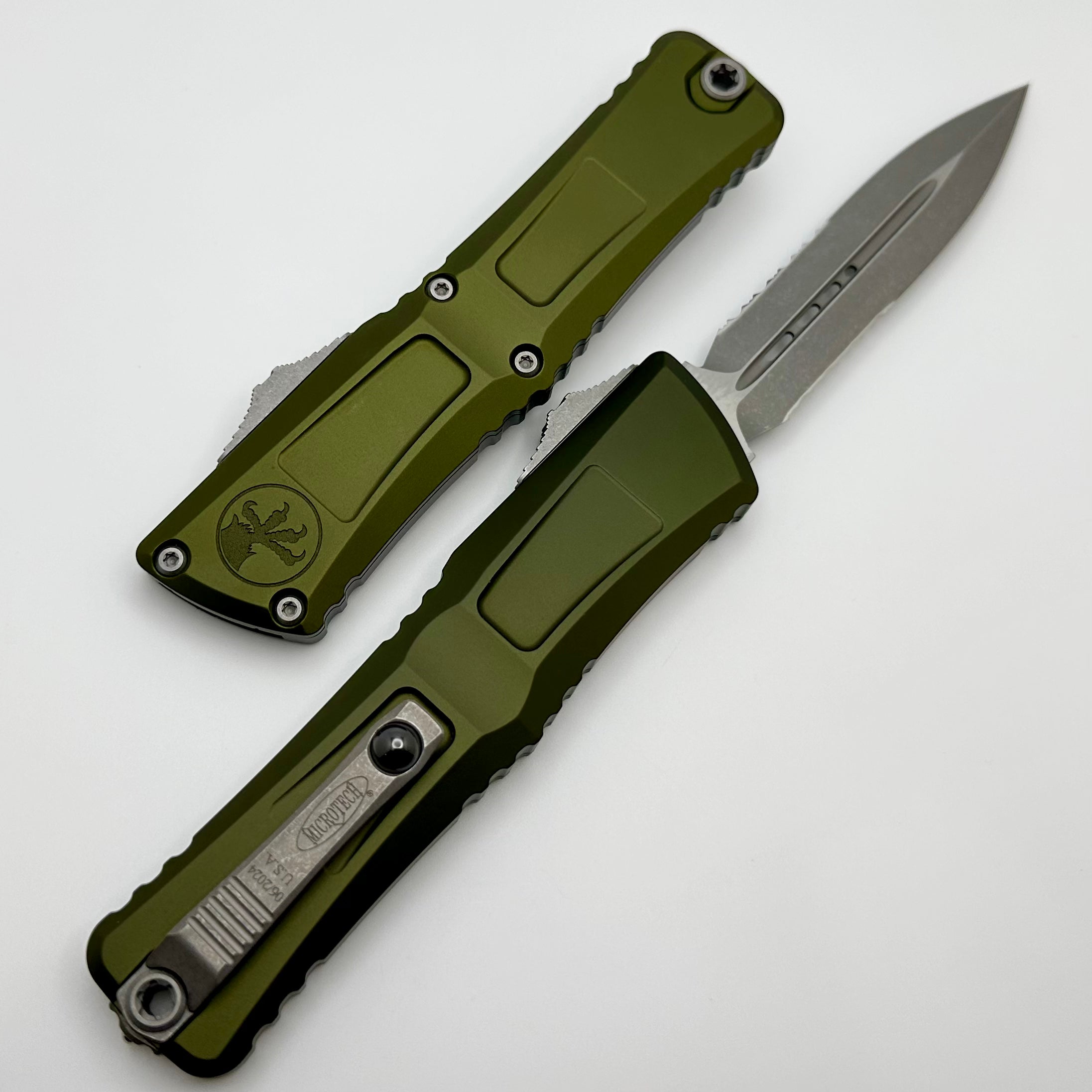 Premium Microtech Combat Troodon Gen III Apocalyptic Tactical Knife - OD Green Handle