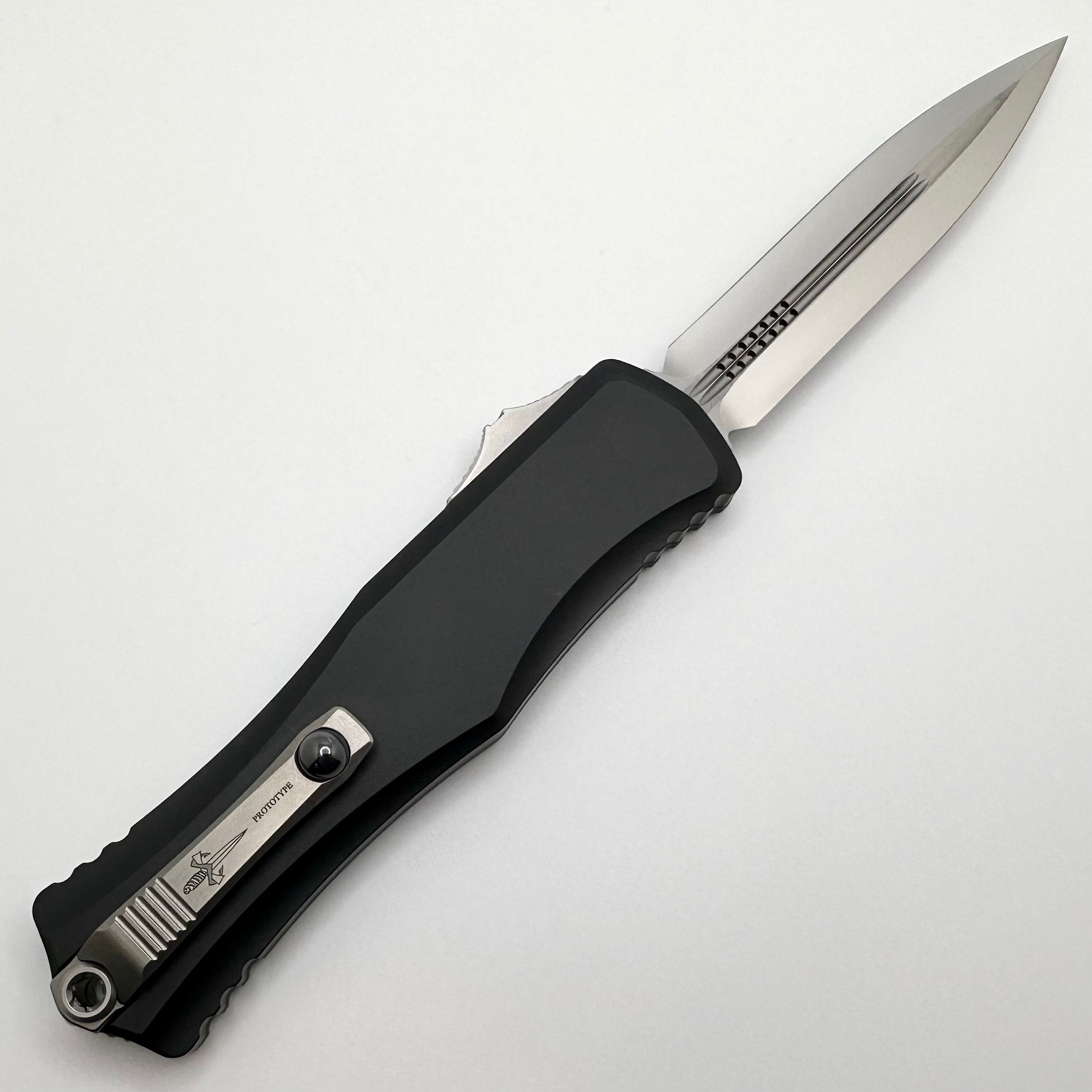 Marfione Custom Hera II Prototype - Ultimate Mirror Polished Double Edge Knife with Black Handle