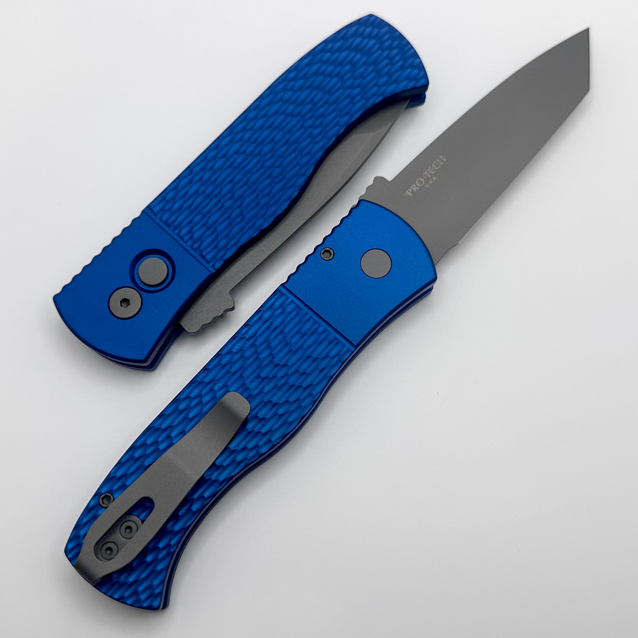 Pro-Tech Emerson CQC7 Premium Tactical Knife - Textured Blue Handle & Blasted Blade