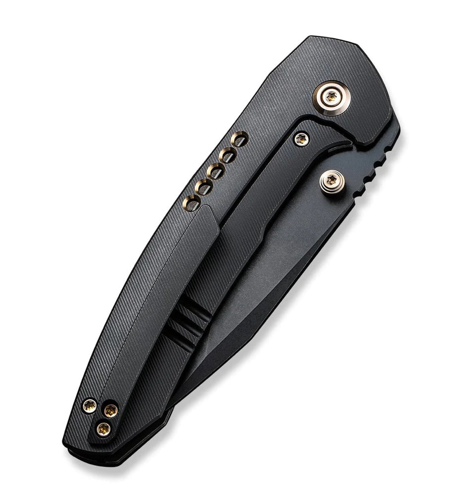 We Knife Trogon Ultimate Black Titanium Folding Knife - CPM-20CV