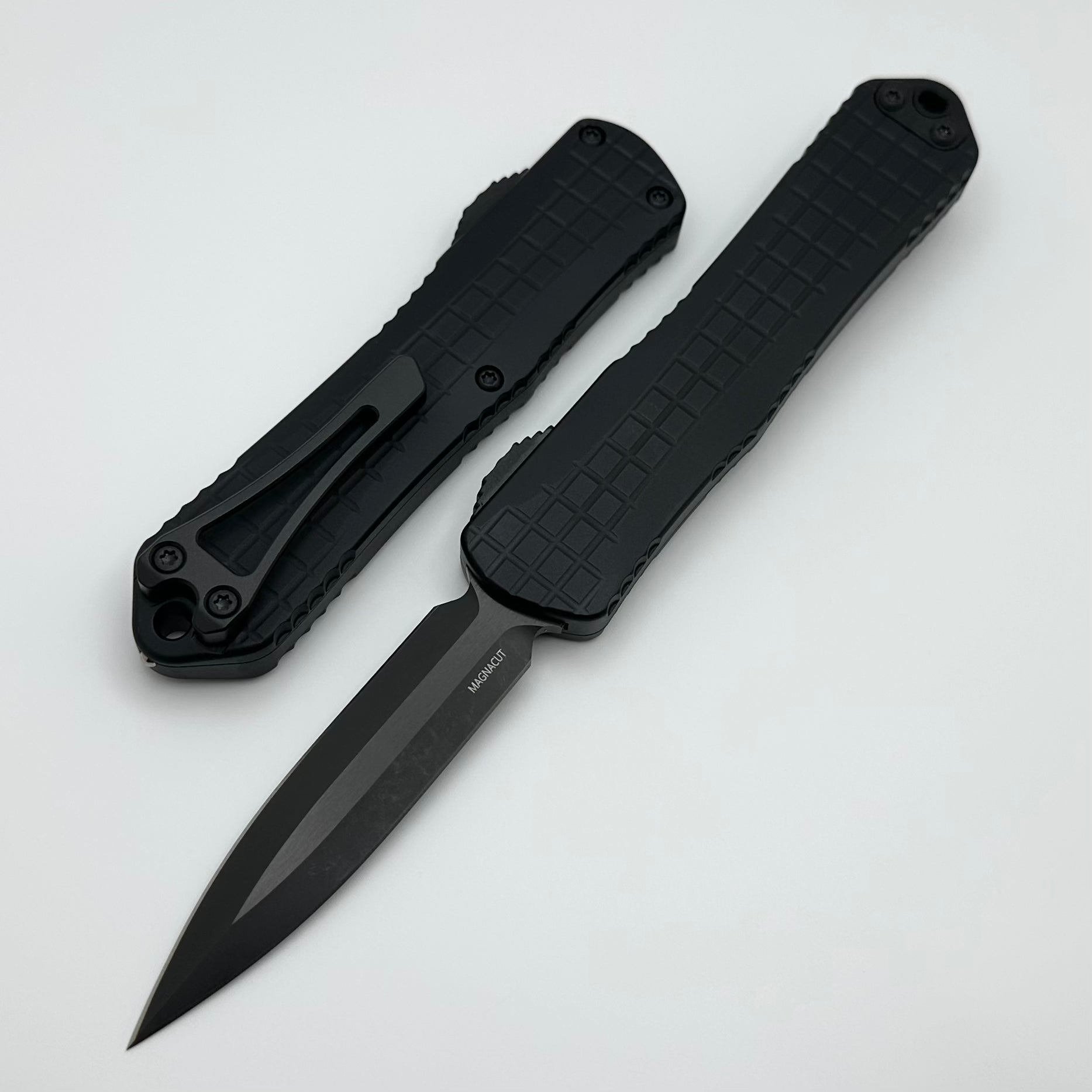 Heretic Knives Manticore E Black Tactical OTF Knife - DLC MagnaCut Blade