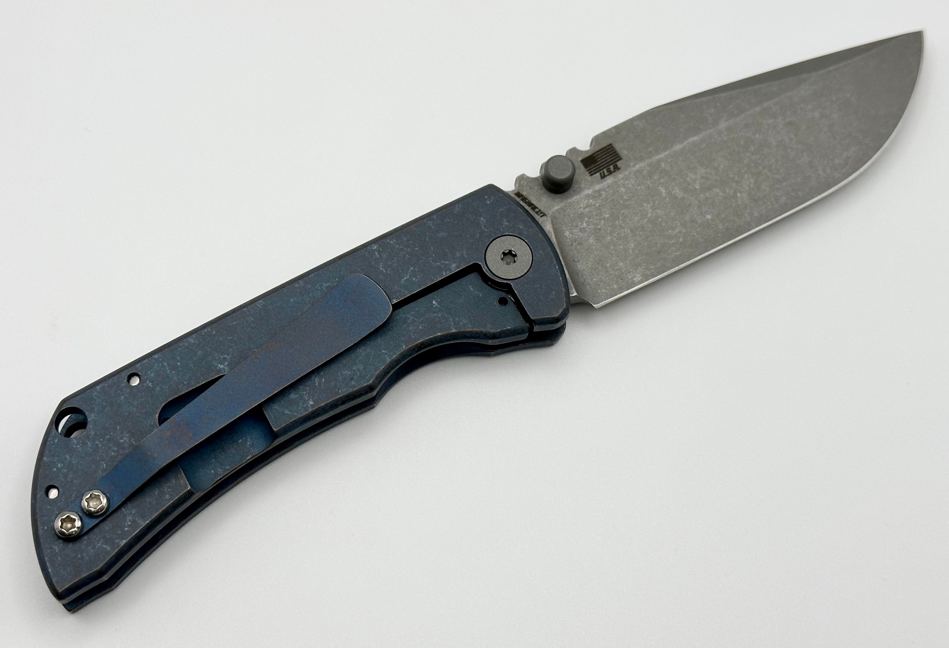 McNees Premium Machined Mac 2 3 Stonewash Blue Atomic Knife - Ultimate EDC Companion