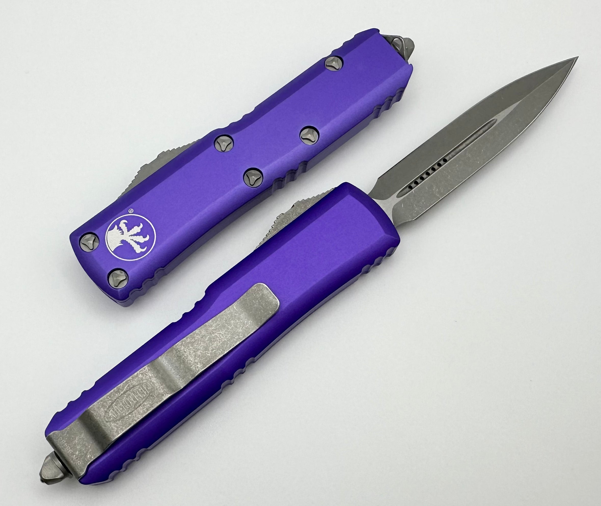 Microtech UTX-85 Double Edge Apocalyptic EDC Knife - Premium Purple Finish