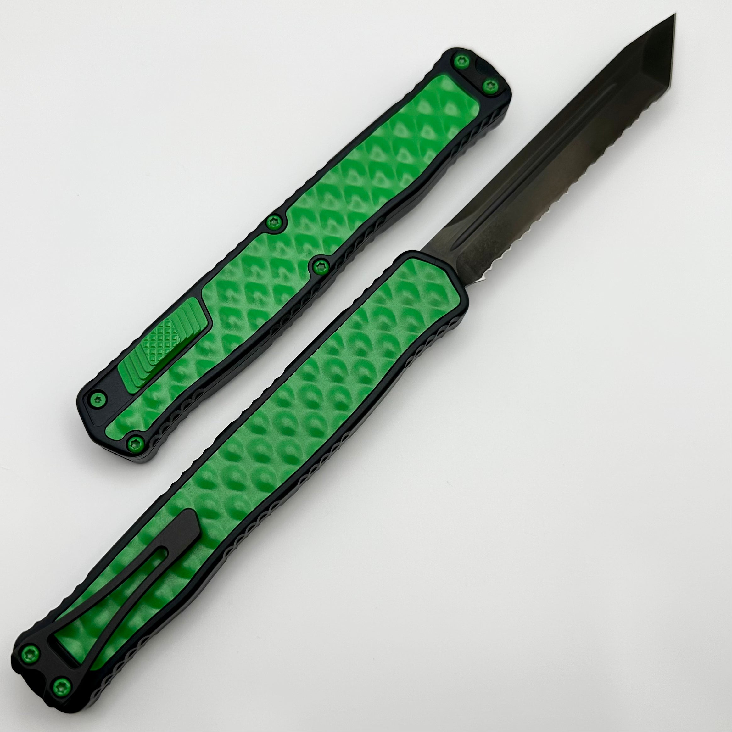 Heretic Knives Cleric II 2: Premium Tactical Folding Knife with Toxic Green Bubble Inlay & DLC Tanto Blade