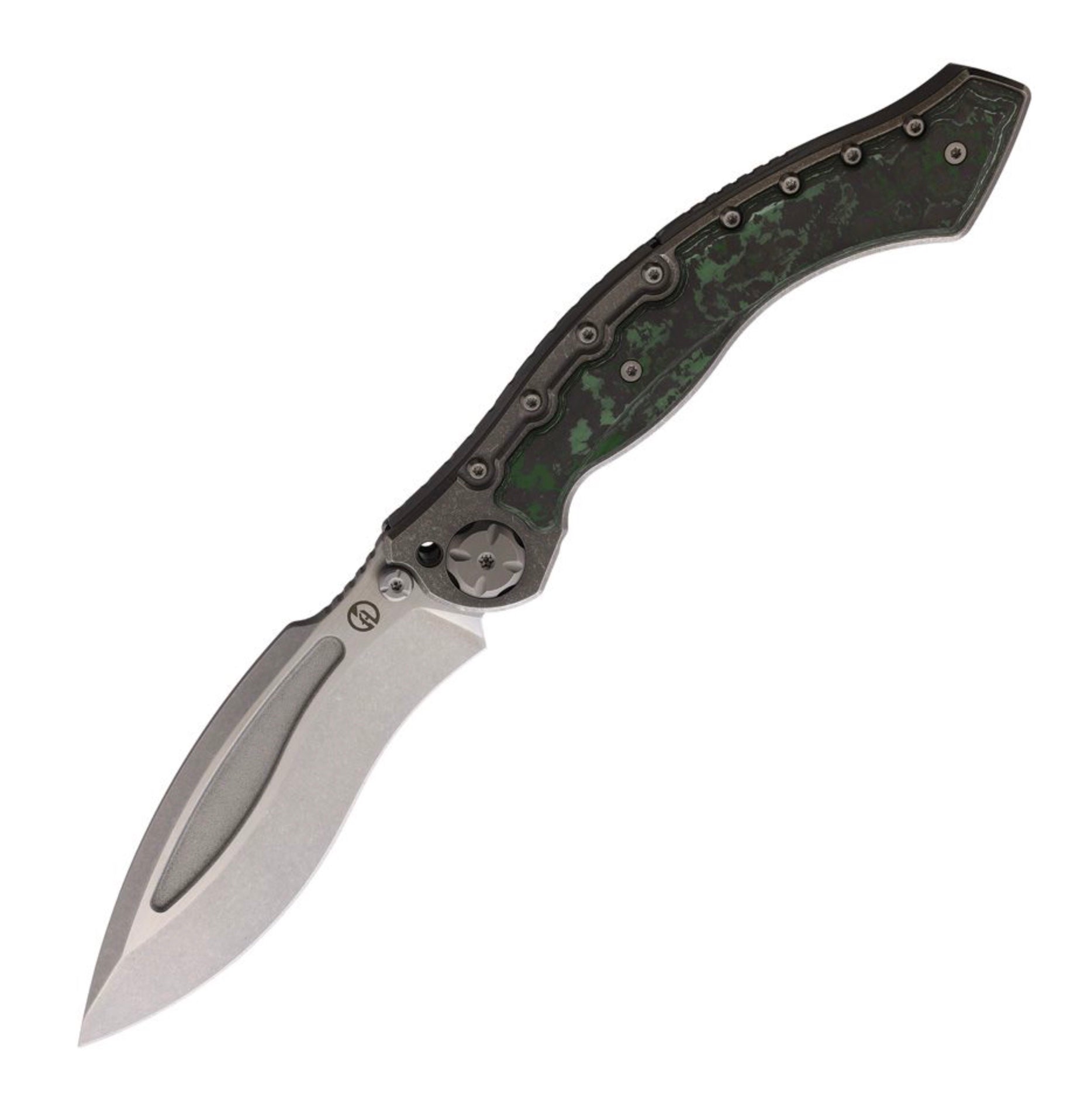 Maxace Vortex Green Carbon Fiber Titanium Folding Knife - Premium M390 Steel