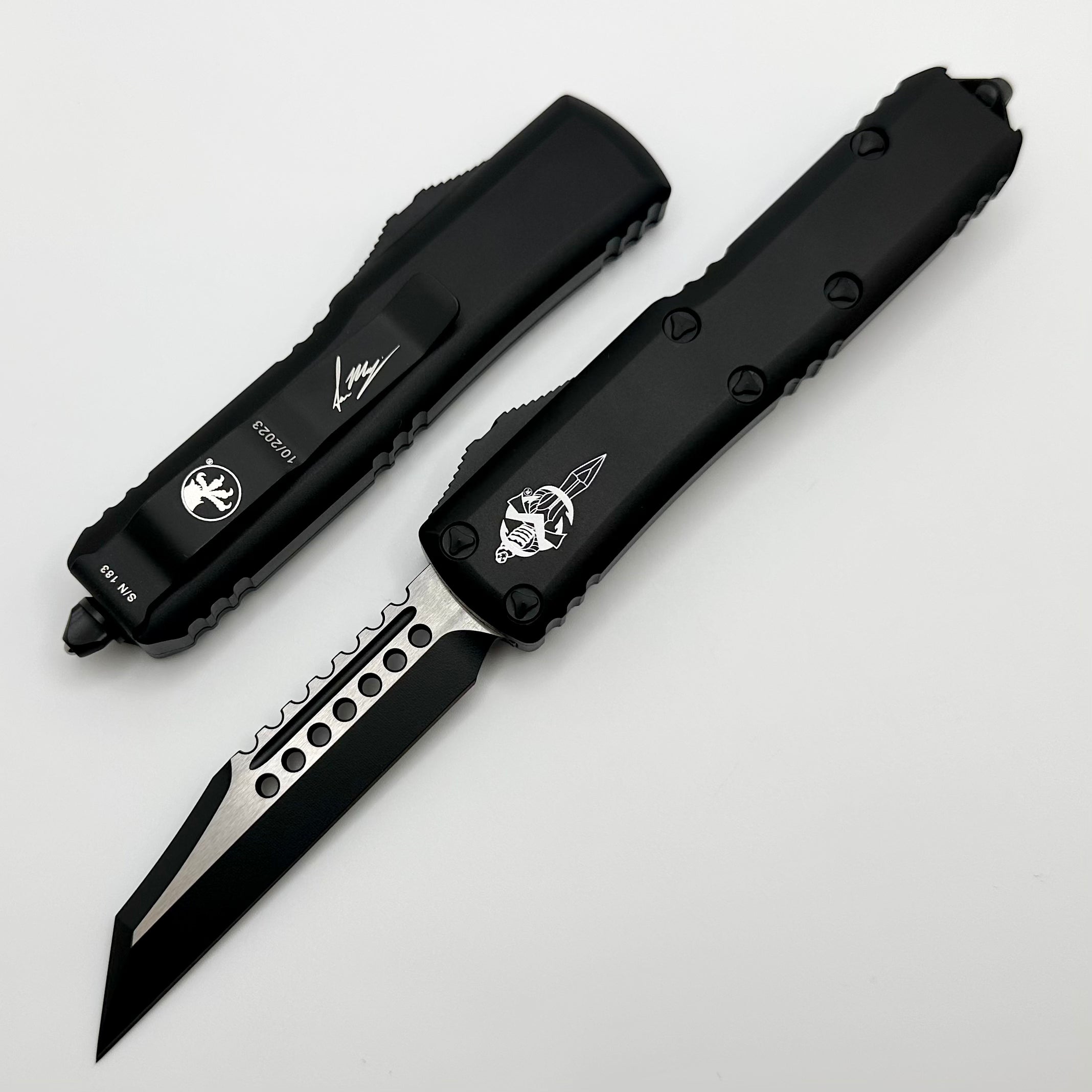 Microtech UTX-85 Warhound Black Tactical Knife - Premium EDC Signature Series