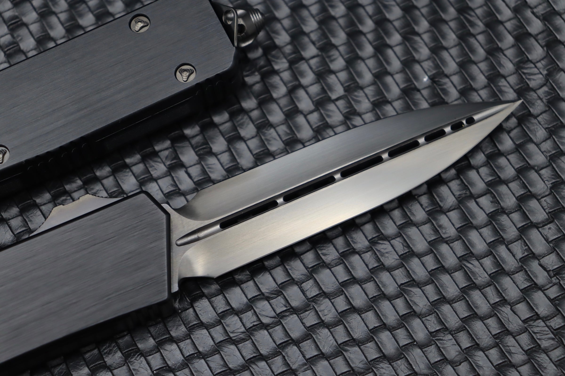 Premium Marfione Scarab II Tactical OTF Knife - DLC Satin Blade & Black Handle