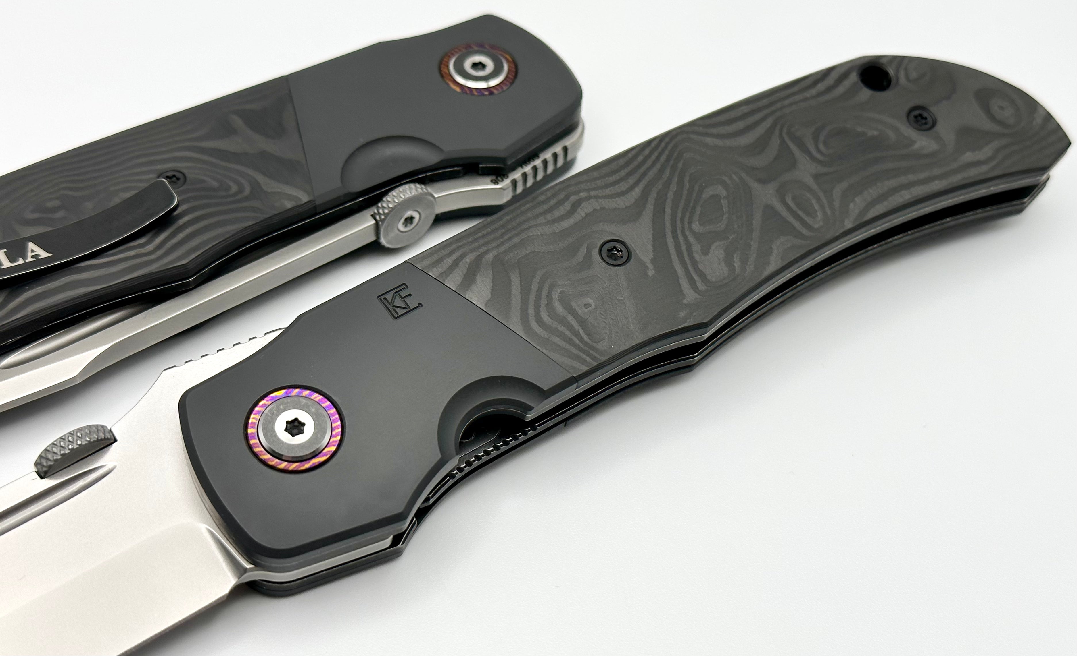 Premium Custom Knife Factory Eagle Rock: Black Carbon Fiber & S90V Steel