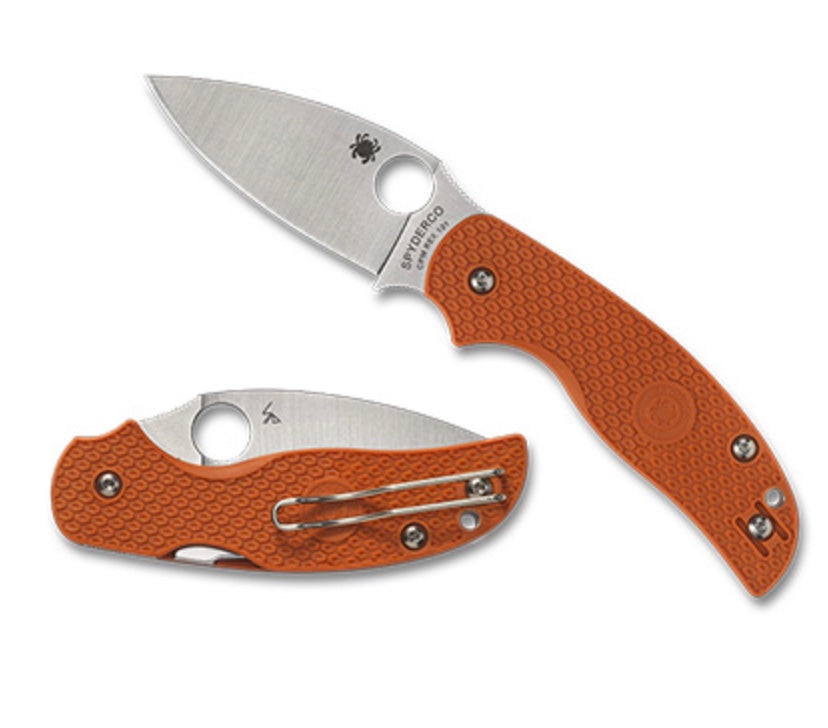 Spyderco Sage 5 Lightweight Ultimate EDC Knife with Rex-121 Steel & Burnt Orange FRN Handle