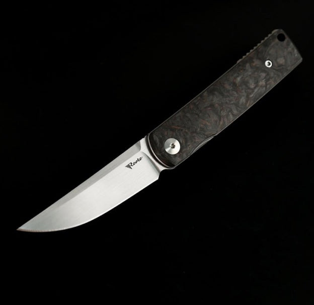 Premium Reate Bushido Folding Knife - Dark Matter Copper & Carbon Fiber Handles