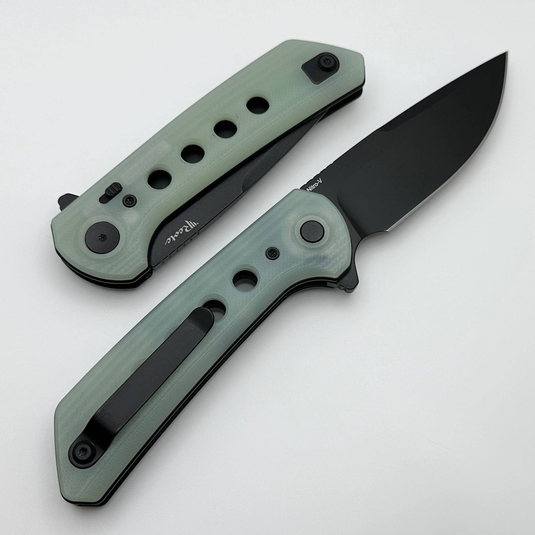 Reate Knives PL-XF Ultimate Folding Knife - Jade G-10 Handles & PVD Nitro-V Blade