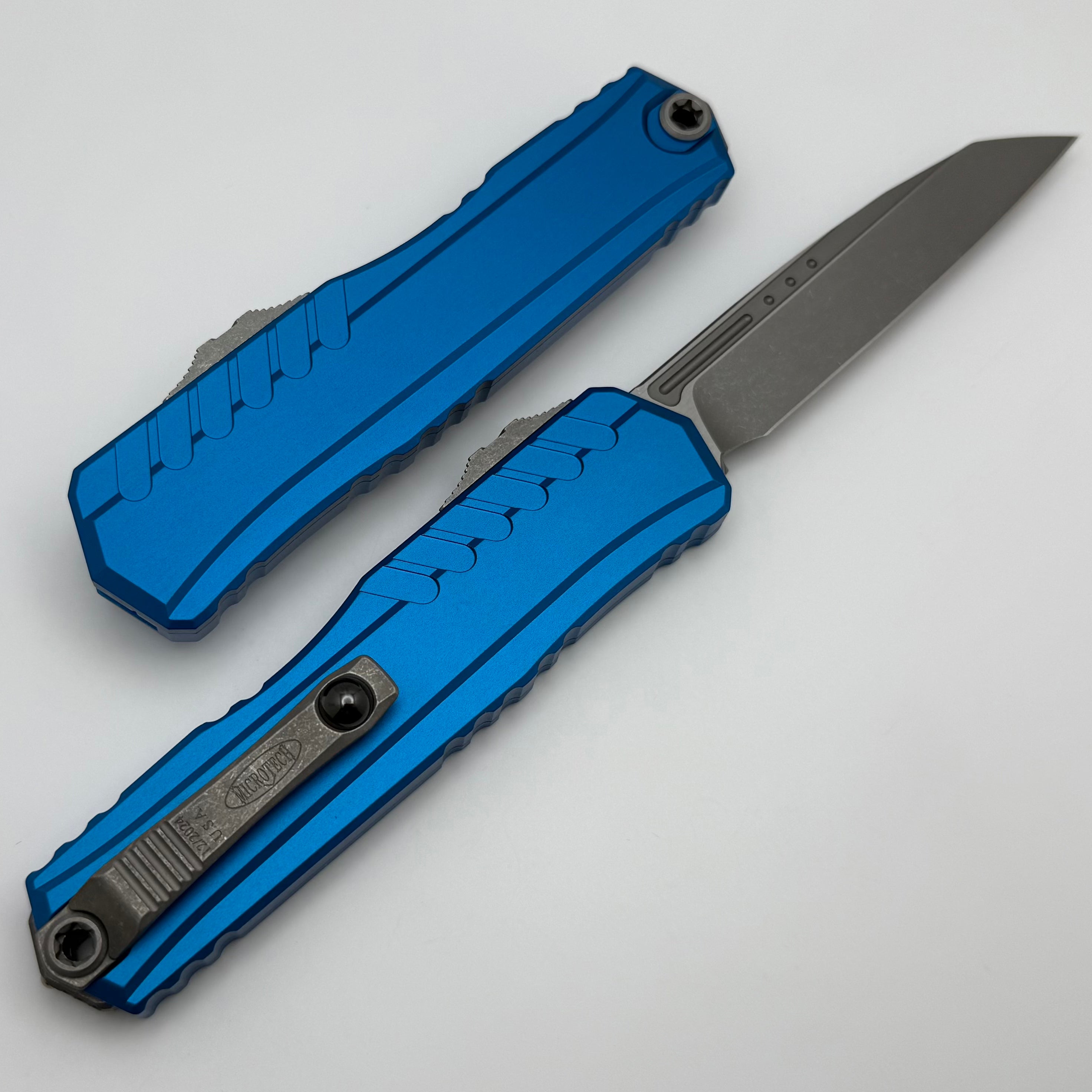 Microtech Cypher II S/E Apocalyptic Standard & Blue Handle 1241-10APBL - Ultimate Tactical Knife