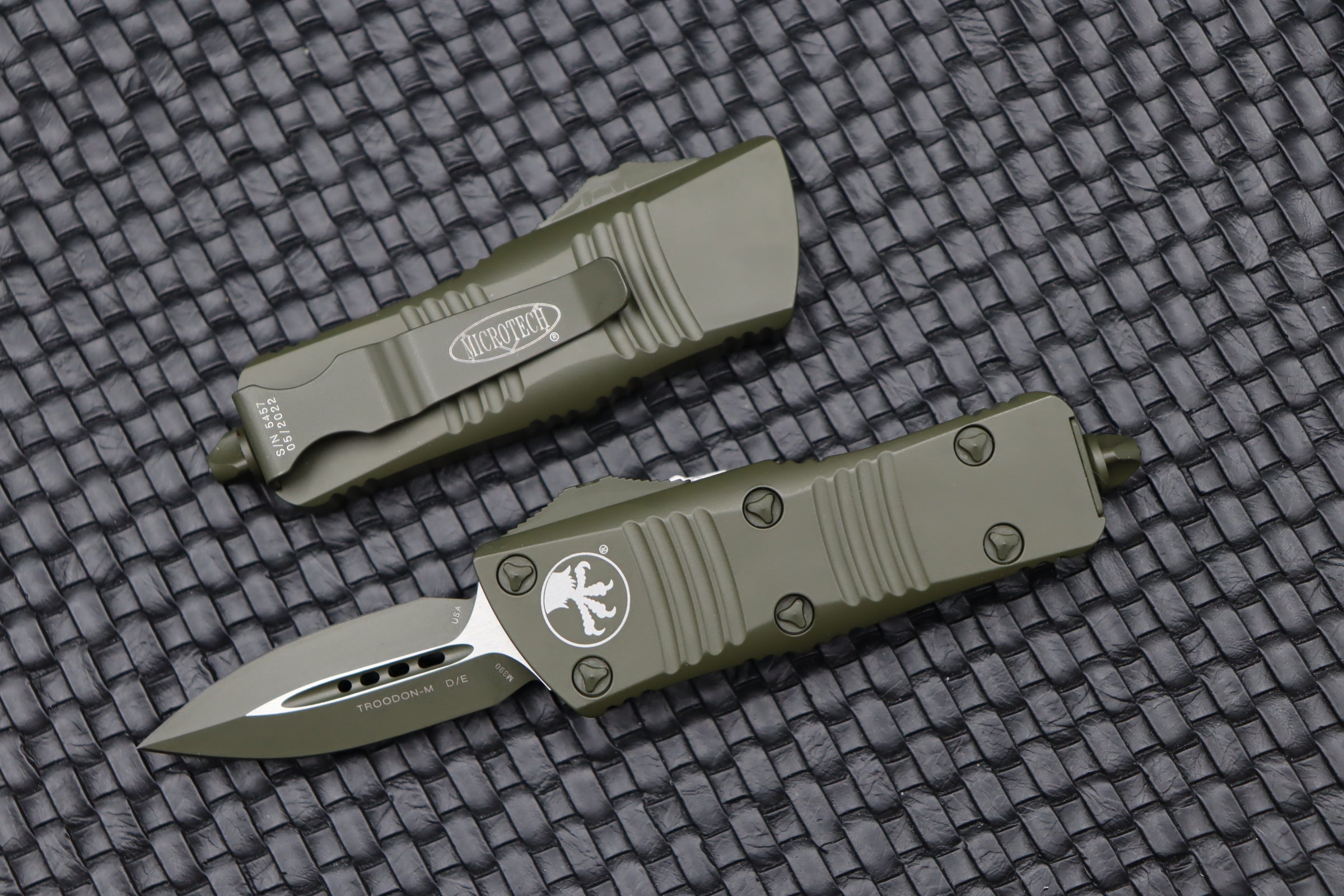 Premium Microtech Troodon Mini OTF Knife - Cerakote OD Green