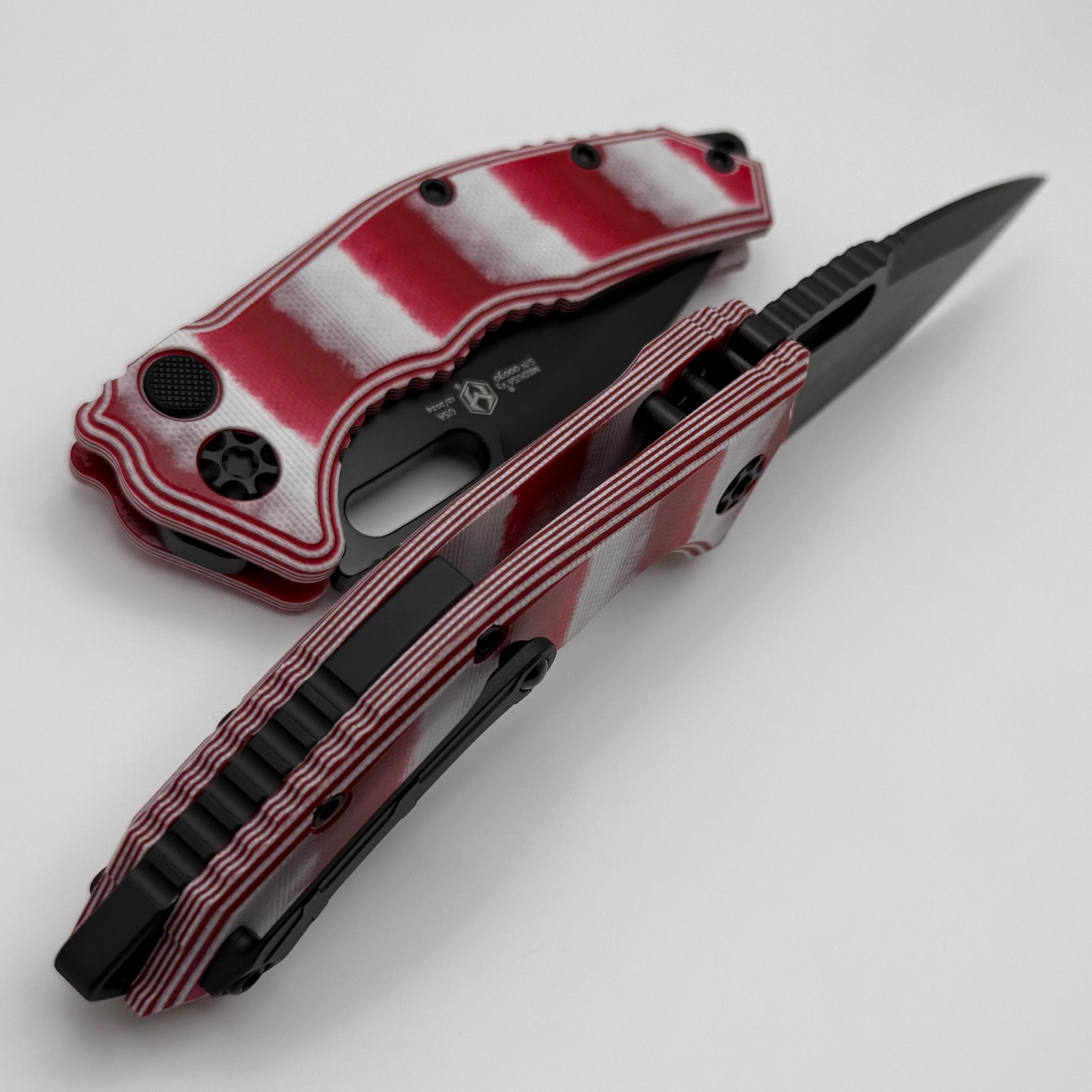 Premium Heretic Knives Medusa: Ultimate Tanto MagnaCut Blade with Candy Cane G-10 Handles