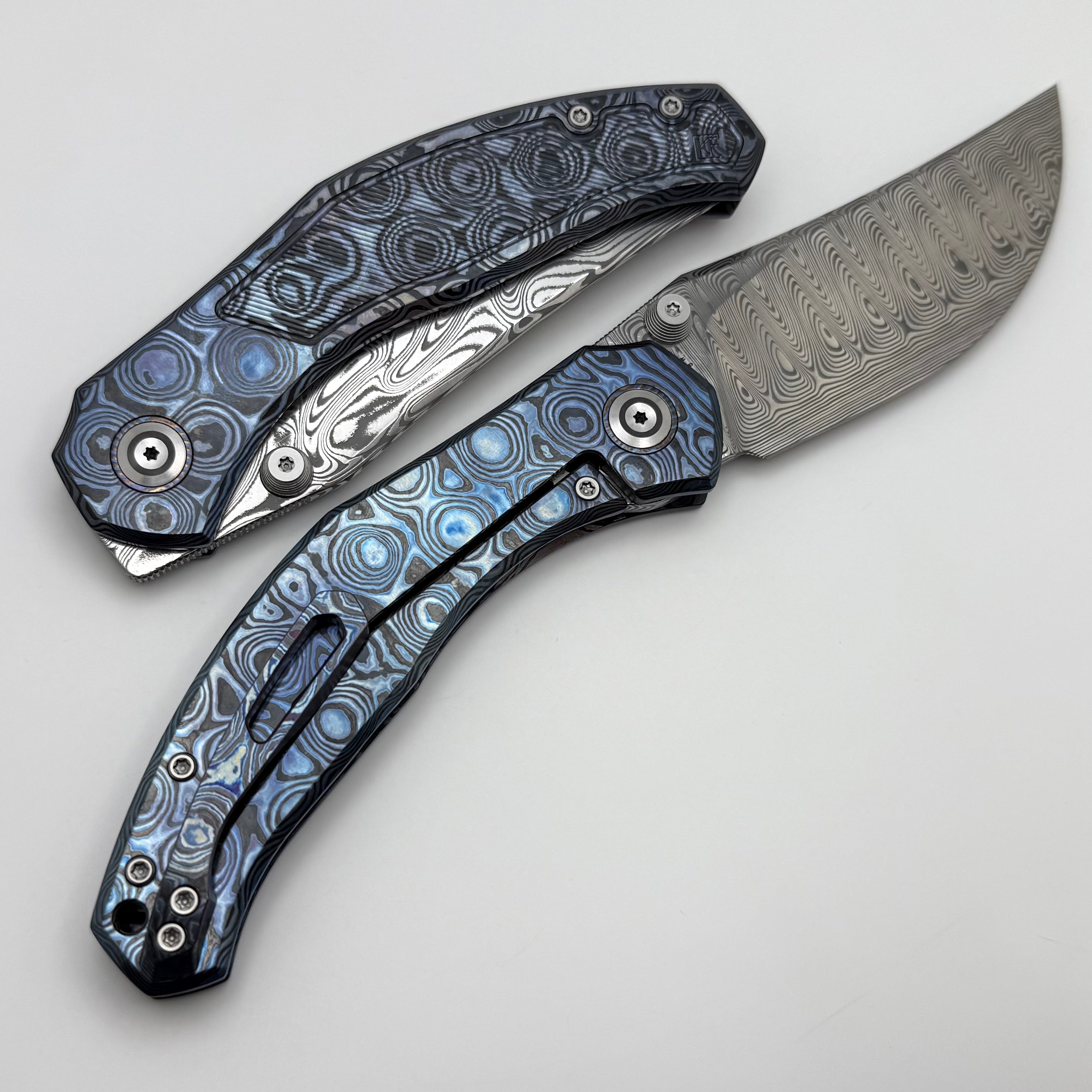 Premium Custom Knife Factory Blava with ZircuTi Handles & Damasteel Blade
