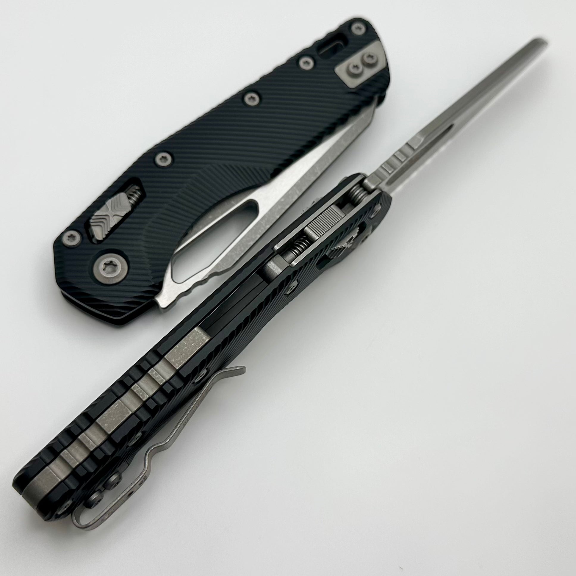 Microtech MSI RAM LOK Tactical Folding Knife - Apocalyptic M390MK, Black Fluted Aluminum