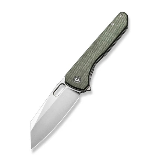 Civivi Nugz Premium Folding Knife - Green Canvas Micarta & Satin 14C28N Blade