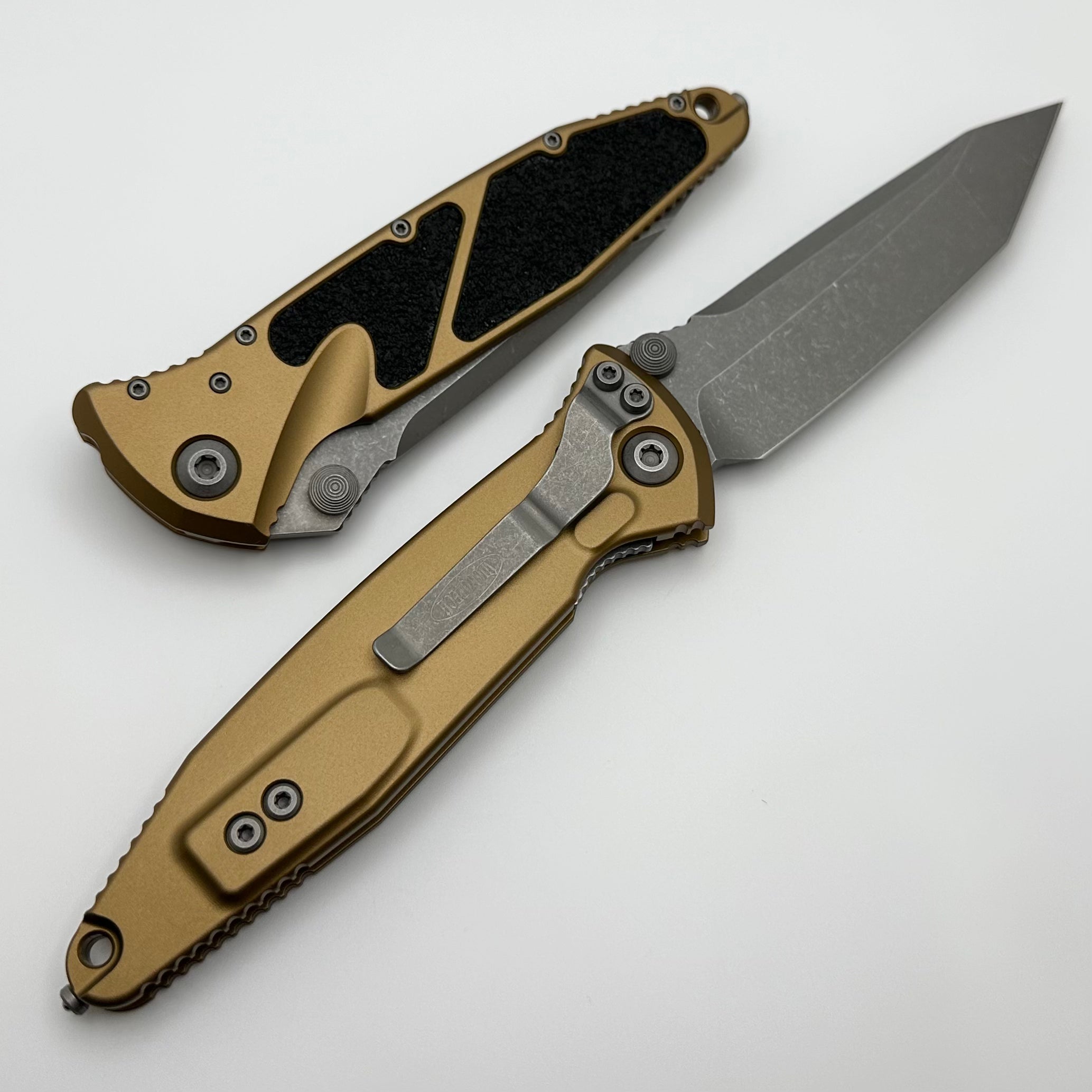 Premium Microtech Socom Elite Tactical Folding Knife - Tan Apocalyptic Finish