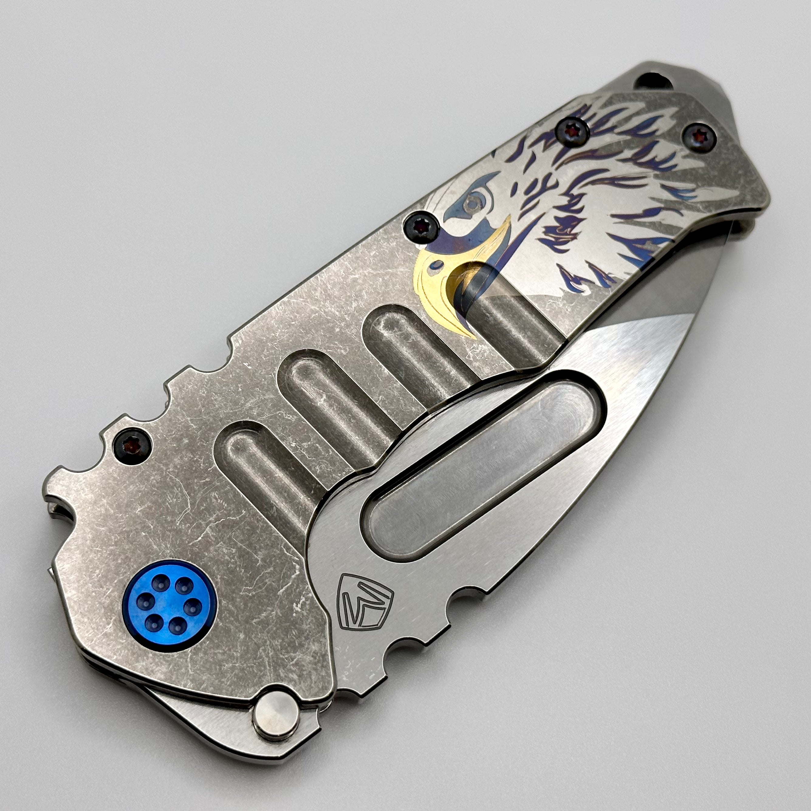 Medford Praetorian T Ultimate Tactical Knife - Tumbled S45 Blade & Patriotic Eagle Engraved Handle