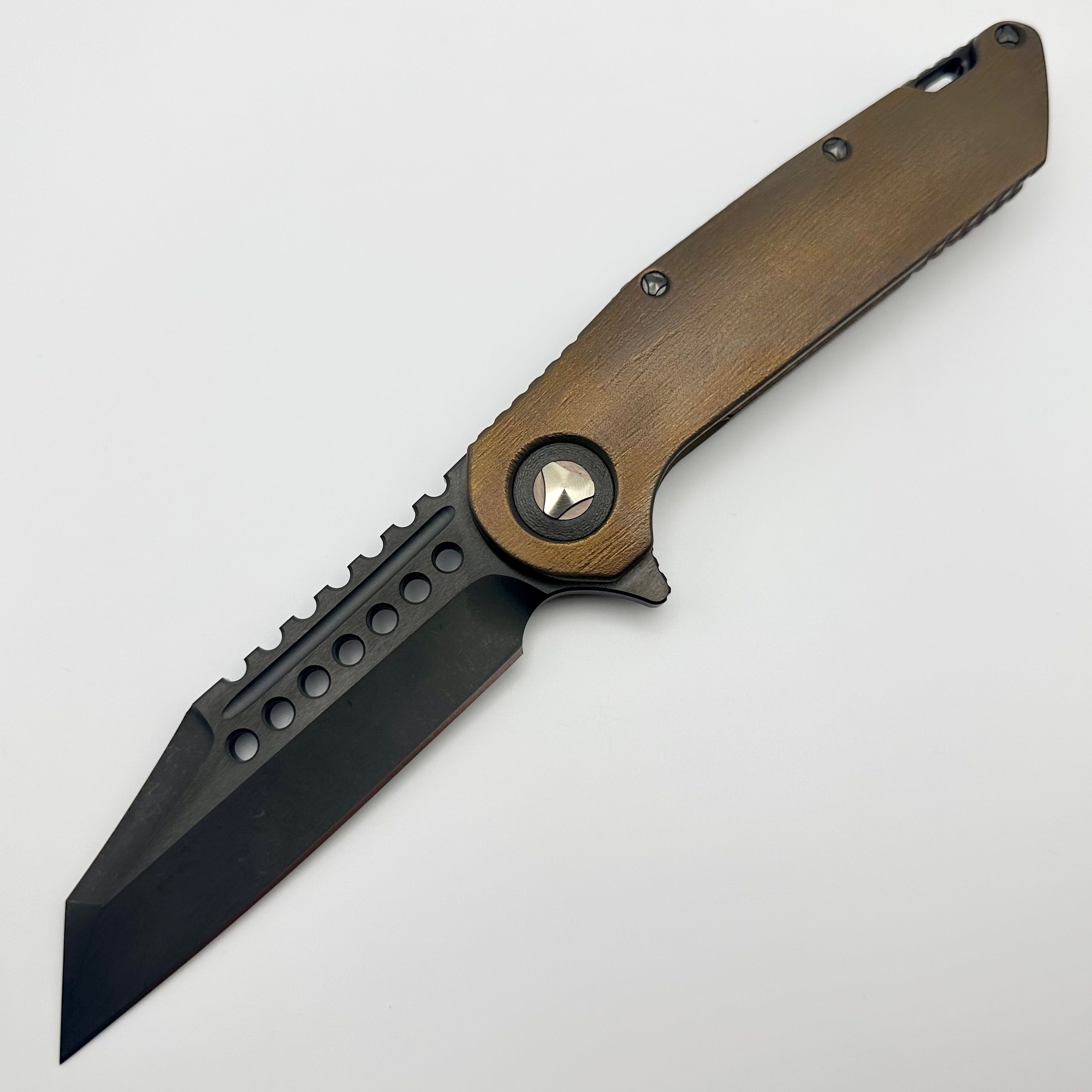 Premium Marfione Custom Warhound DLC Two-Tone Apocalyptic Knife with Bronze Bark Titanium