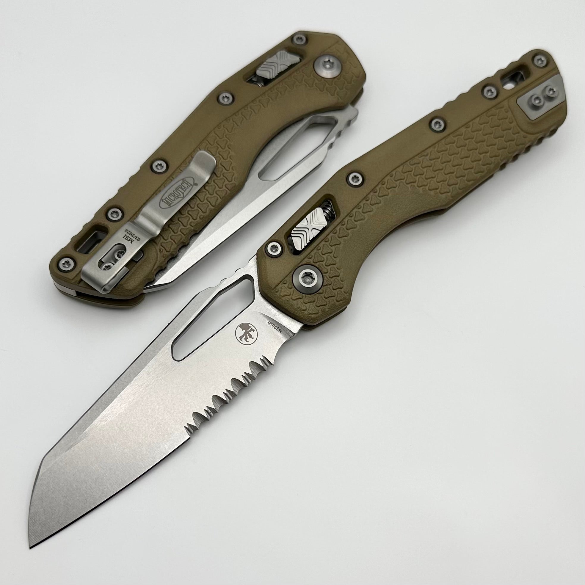 Microtech MSI RAM LOK Premium Tactical Folding Knife - Dark Earth Polymer & Serrated M390MK Blade