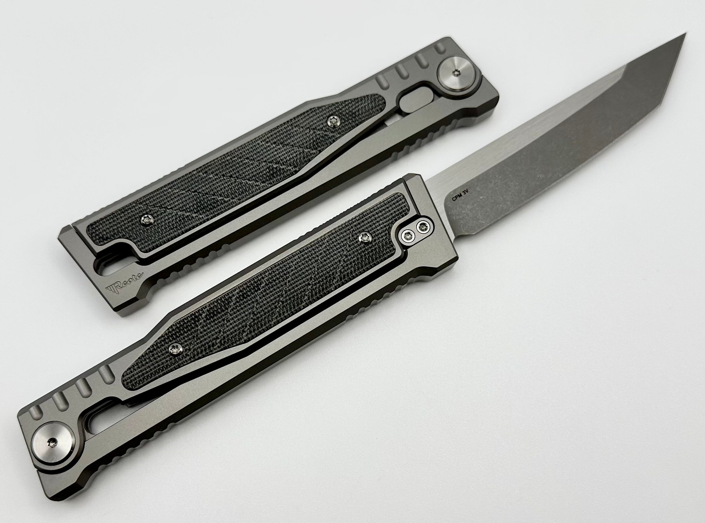 Reate EXO Ultimate EDC Titanium Tanto Knife with Black Micarta Handle