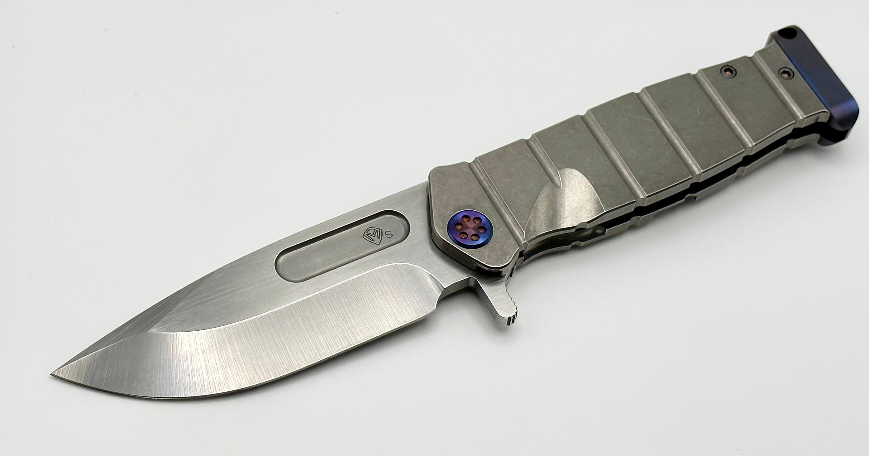 Medford Premium Fighter Flipper Knife - USMC Edition with Tumbled Handles & Flamed Hardware
