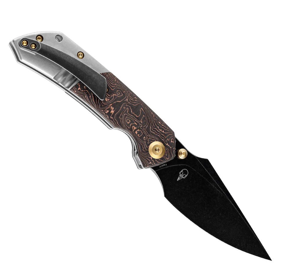 Kansept Fenrir Ultimate EDC Knife - Copper Carbon Fiber & Titanium Handle with S35VN Blade