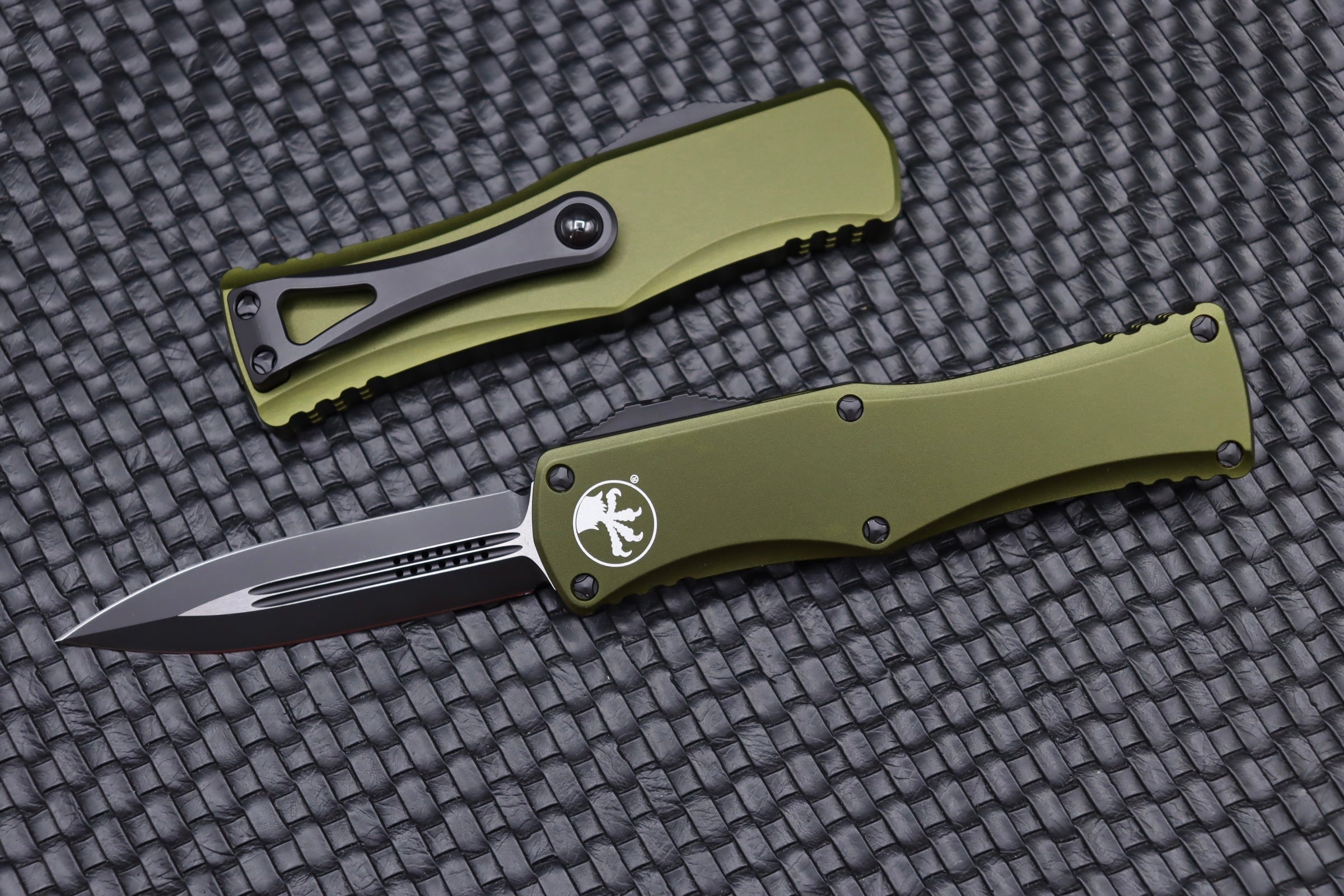 Premium Microtech Hera Double Edge Tactical Knife - Black & OD Green