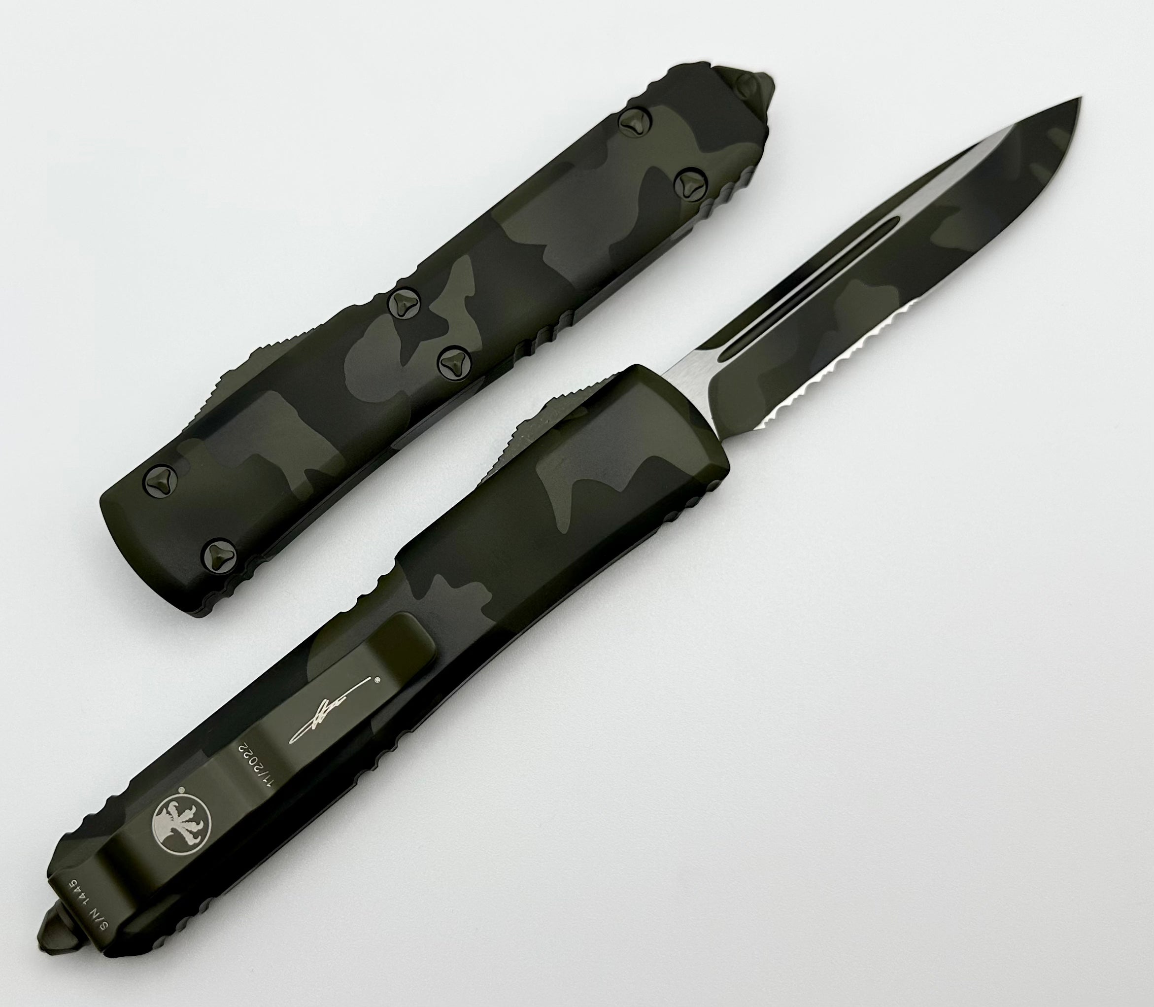 Microtech Ultratech Premium OTF Knife - Olive Camo Design