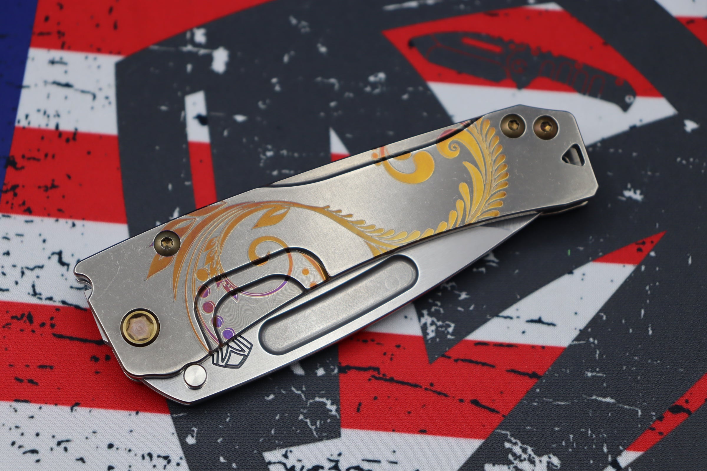 Medford Slim Midi Tanto EDC Knife - Premium S35VN Blade with Filigree Handles & Bronze Hardware