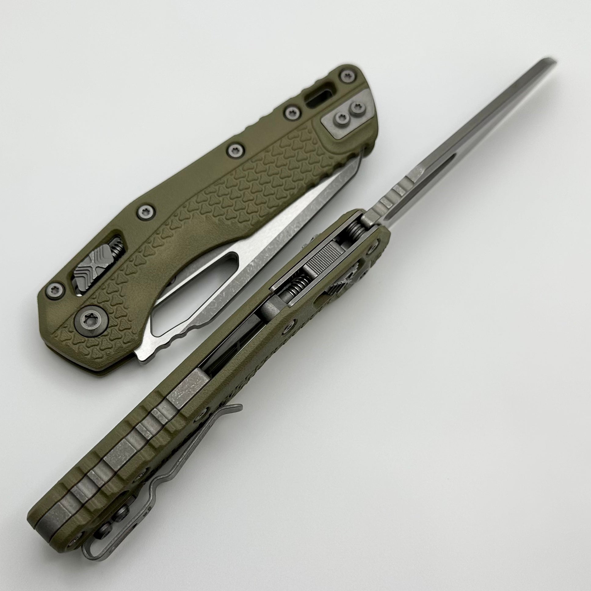 Microtech MSI RAM LOK Tactical Folding Knife - OD Green Polymer & M390MK Apocalyptic Blade