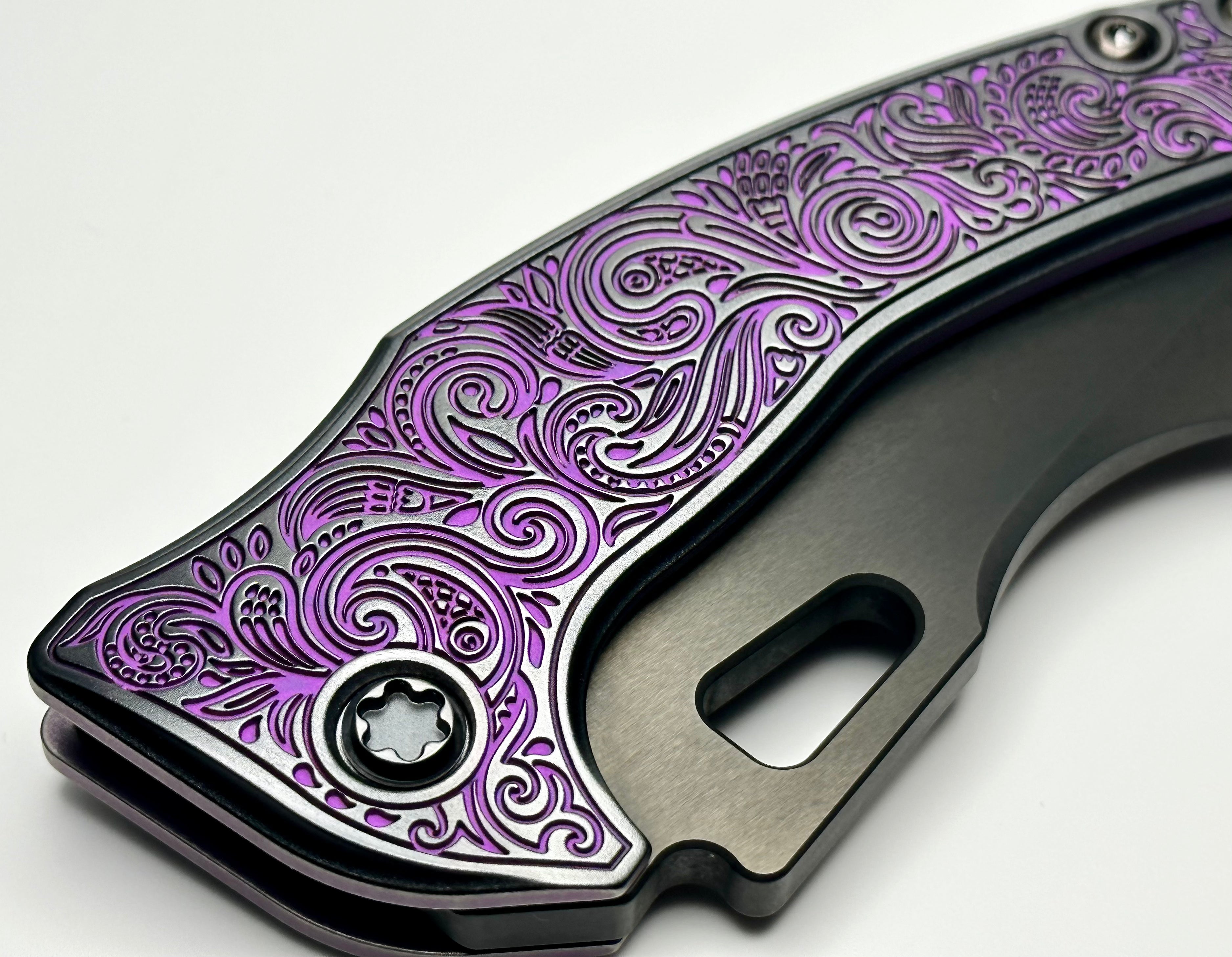 Borka Blades Premium Shylock Purple Natas & DLC Knife by Mike Bond