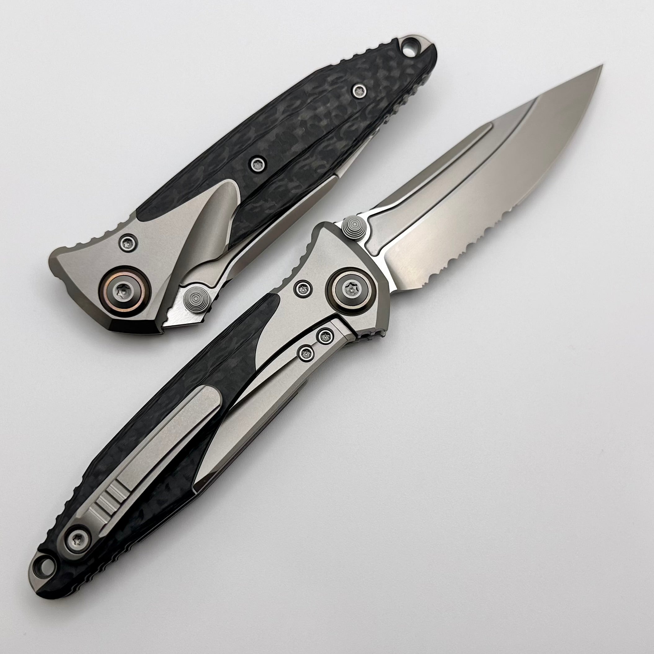 Microtech Socom Bravo Mini S/E Tactical Knife - Premium Carbon Fiber & Bronze Titanium