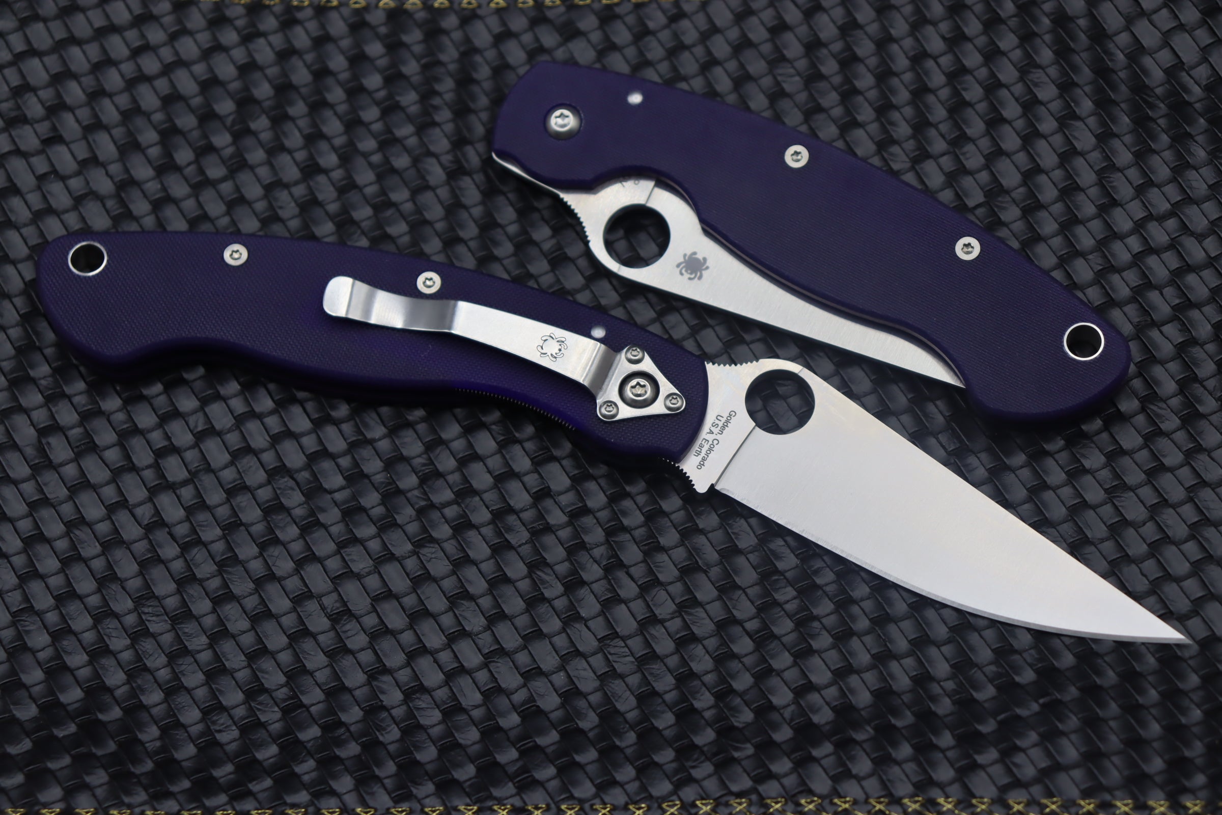 Premium Spyderco Military Knife - Dark Blue G-10 & CPM-S110V | Ultimate Tactical Blade