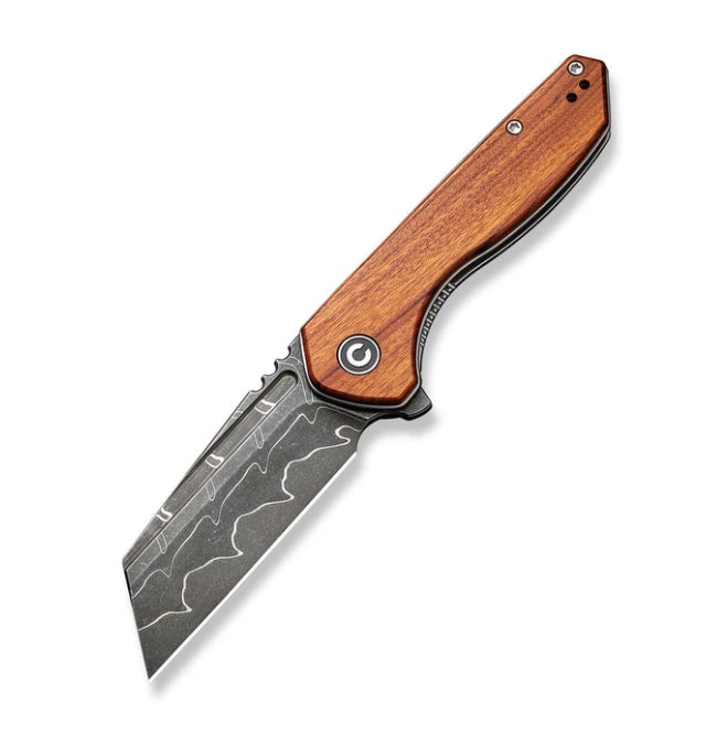 Civivi ExOne Flipper Knife - Premium Guibourtia Wood & Damascus Steel C23036-DS1