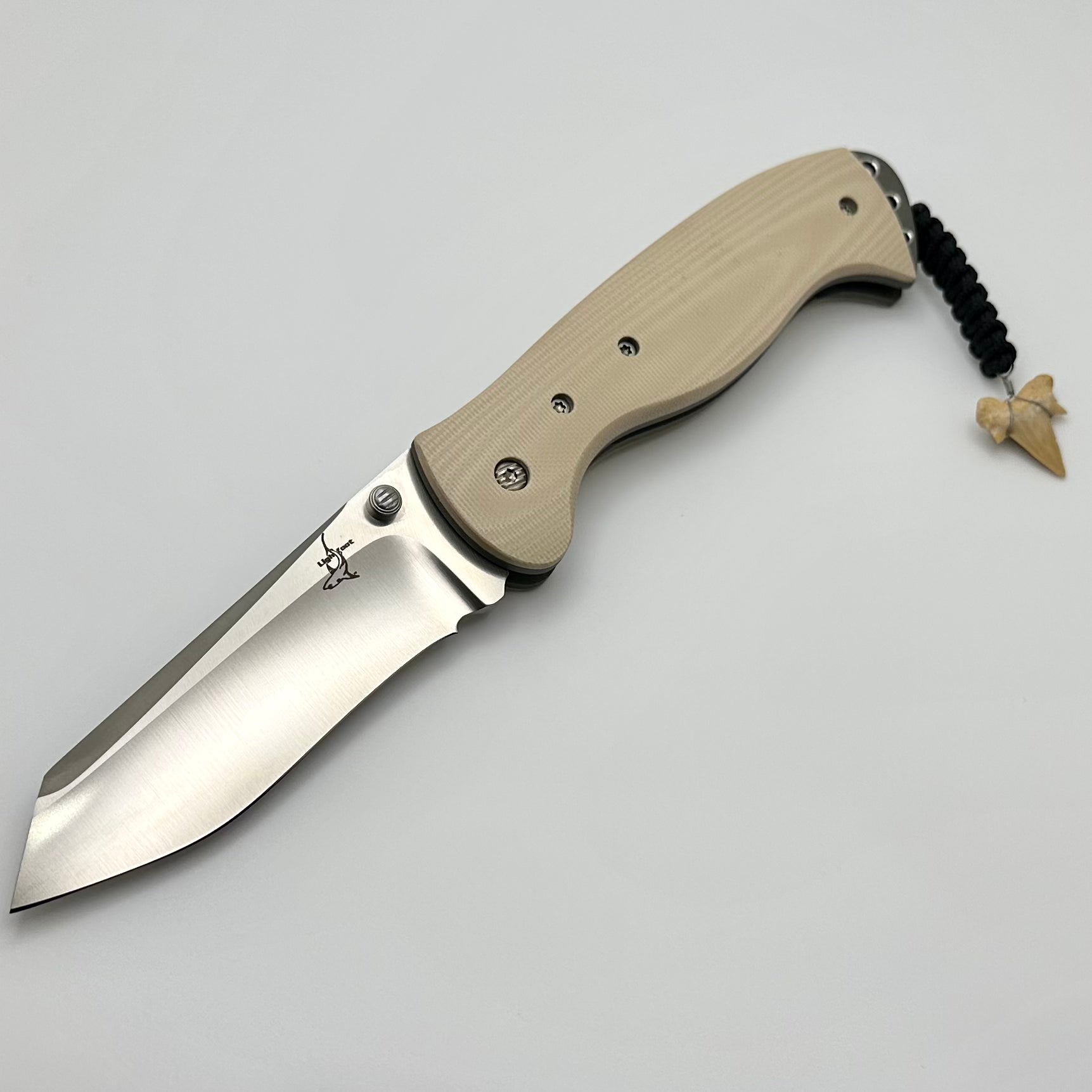 Premium Greg Lightfoot Custom Folding Knife with White G-10 Handle