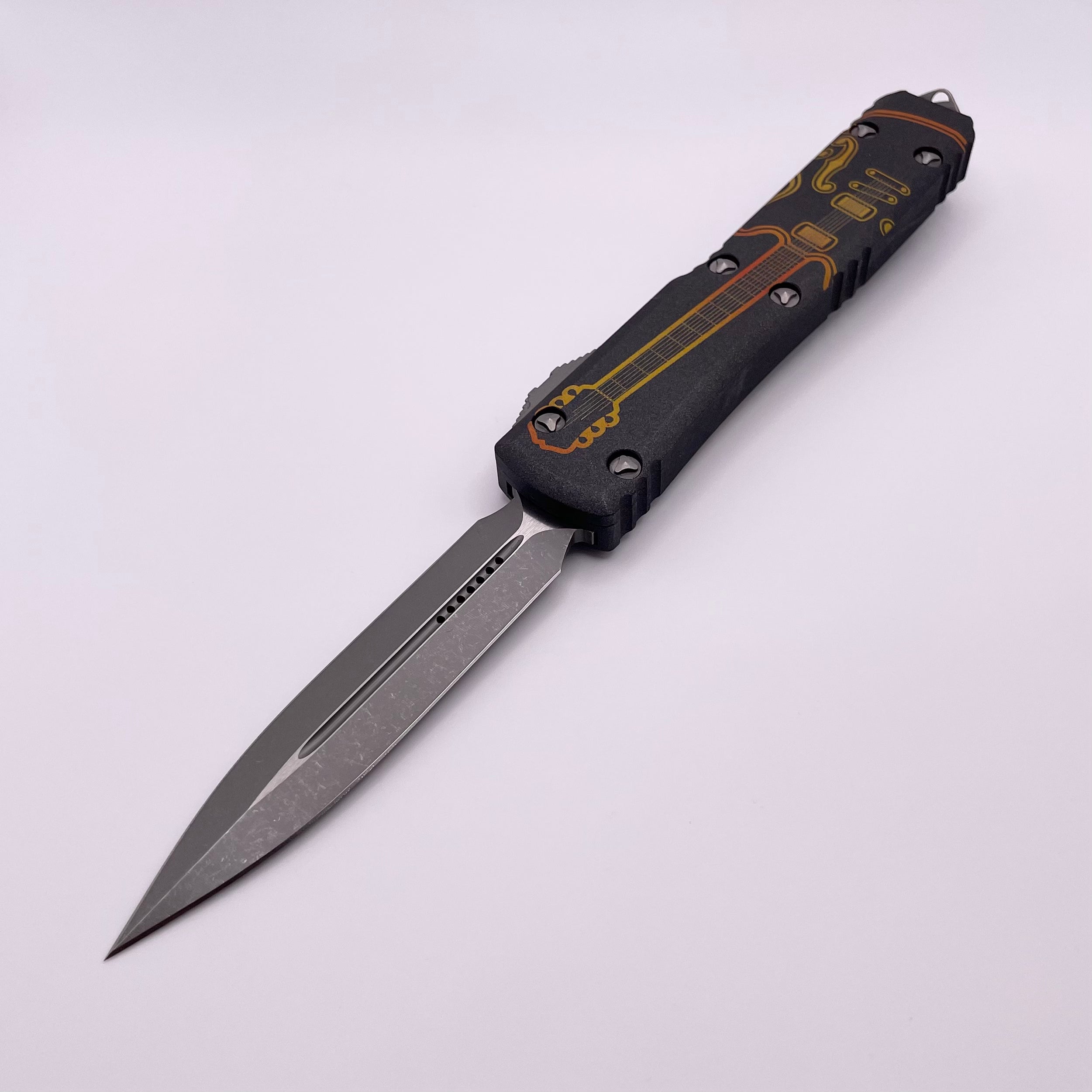 Premium Pre-Owned Microtech Ultratech NCKS 2023 - Yellow & Orange Double Edge Apocalyptic