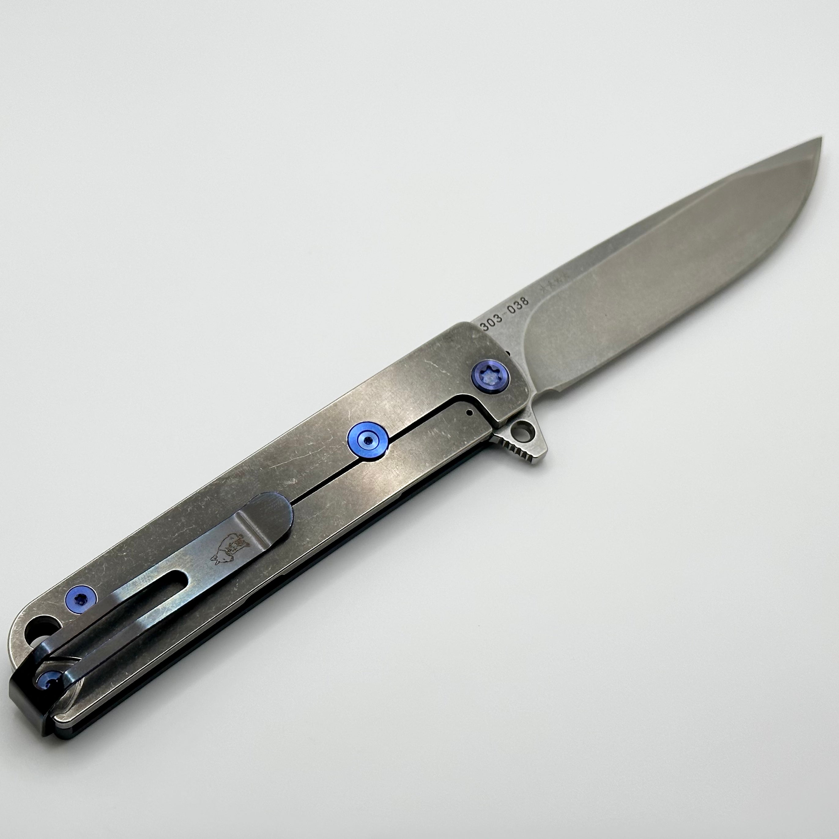 Medford M-48 Ultimate Tactical Knife - Blue Aluminum Handle with Tumbled S45VN Blade