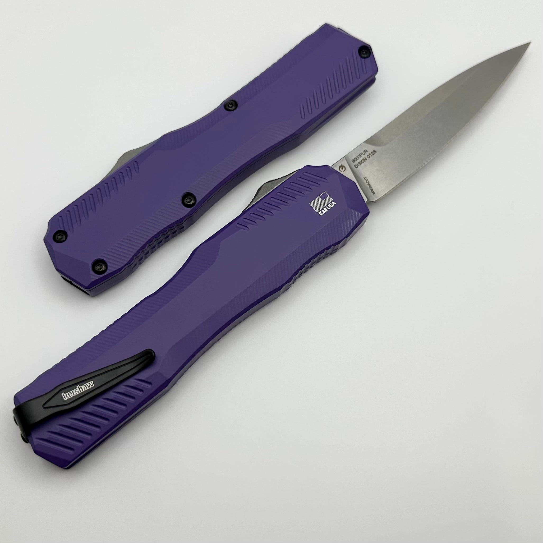 Kershaw Livewire Premium OTF Automatic Knife - Purple Aluminum & MagnaCut