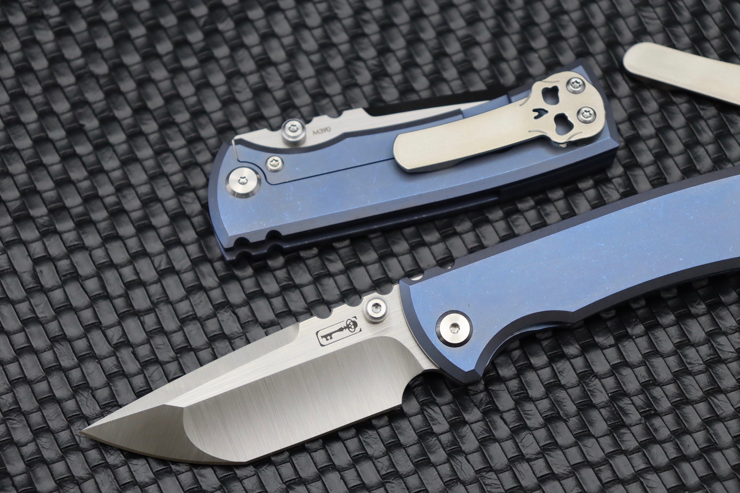 Chaves Knives Redencion Street Tanto Blue Exclusive - Premium EDC Knife with Orange Peel Clip