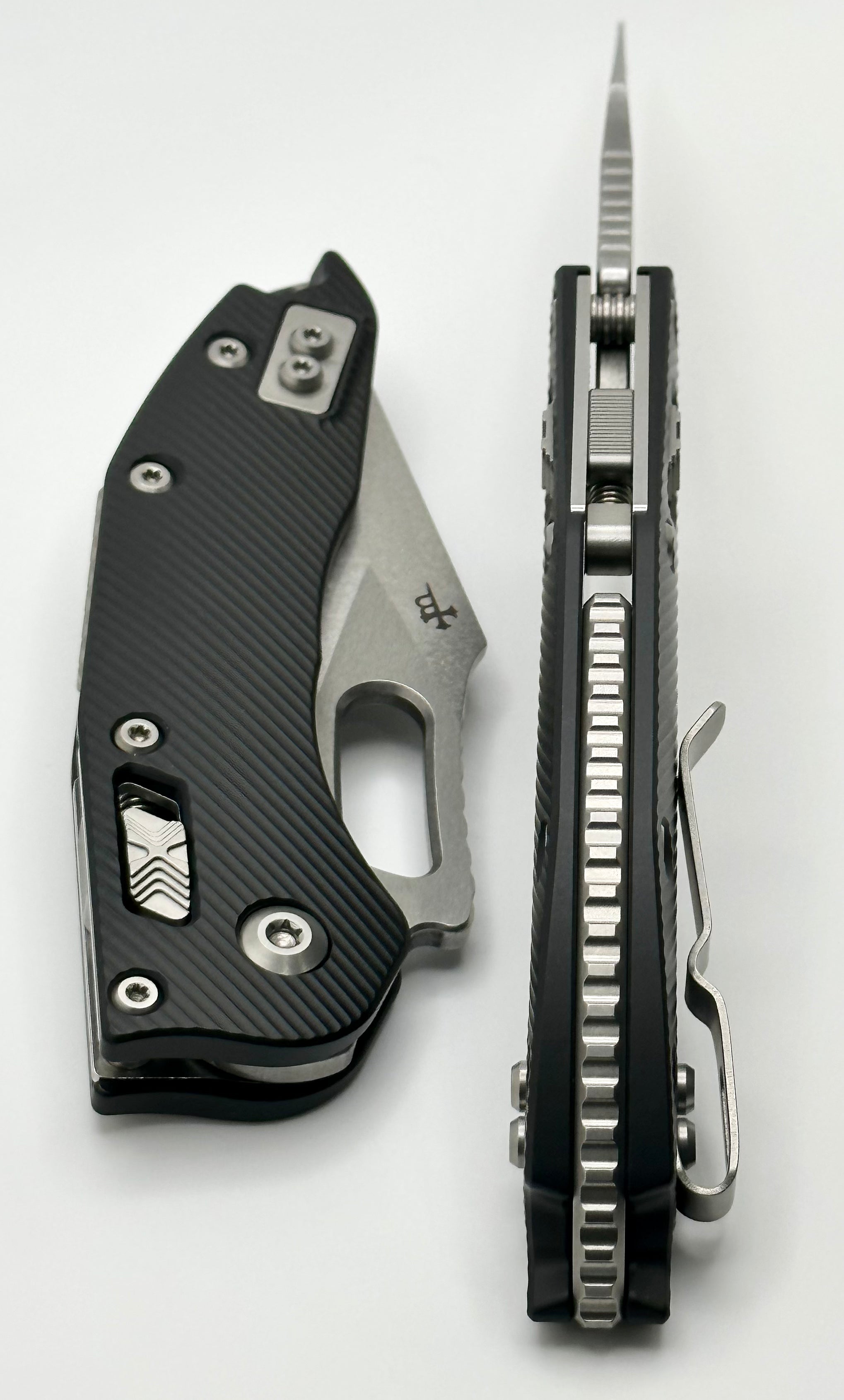 Premium Microtech Stitch RAM LOK Tactical Knife - Black Aluminum & M390MK Steel