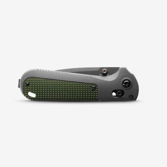 Premium Benchmade Redoubt Overland EDC Knife - Gray & Forest Green Drop Point D2 430BK