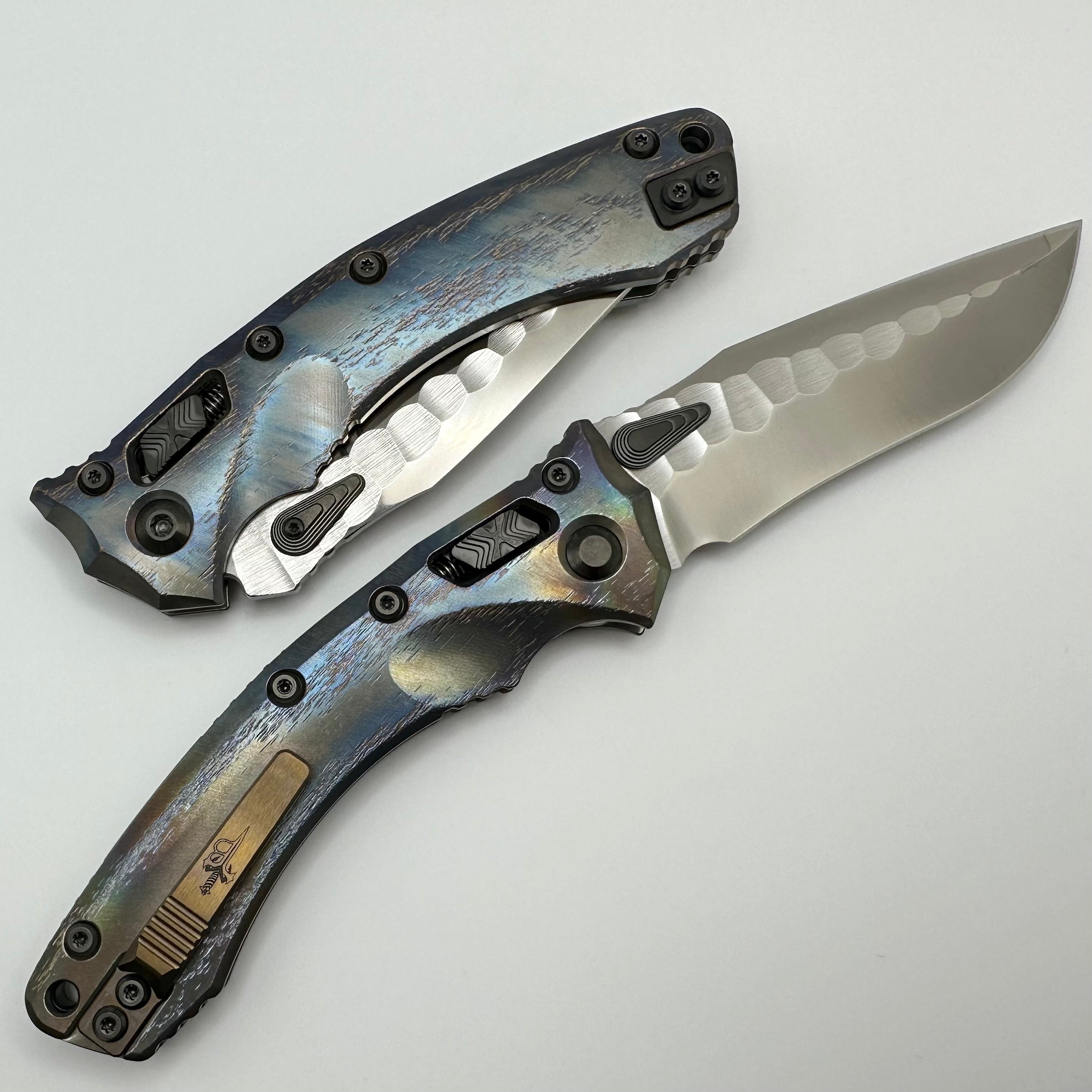 Marfione Custom Knives & Borka Blades Amphibian RAM-LOK: Premium M390 Blade & Cosmic Titanium with DLC Two-Tone Hardware