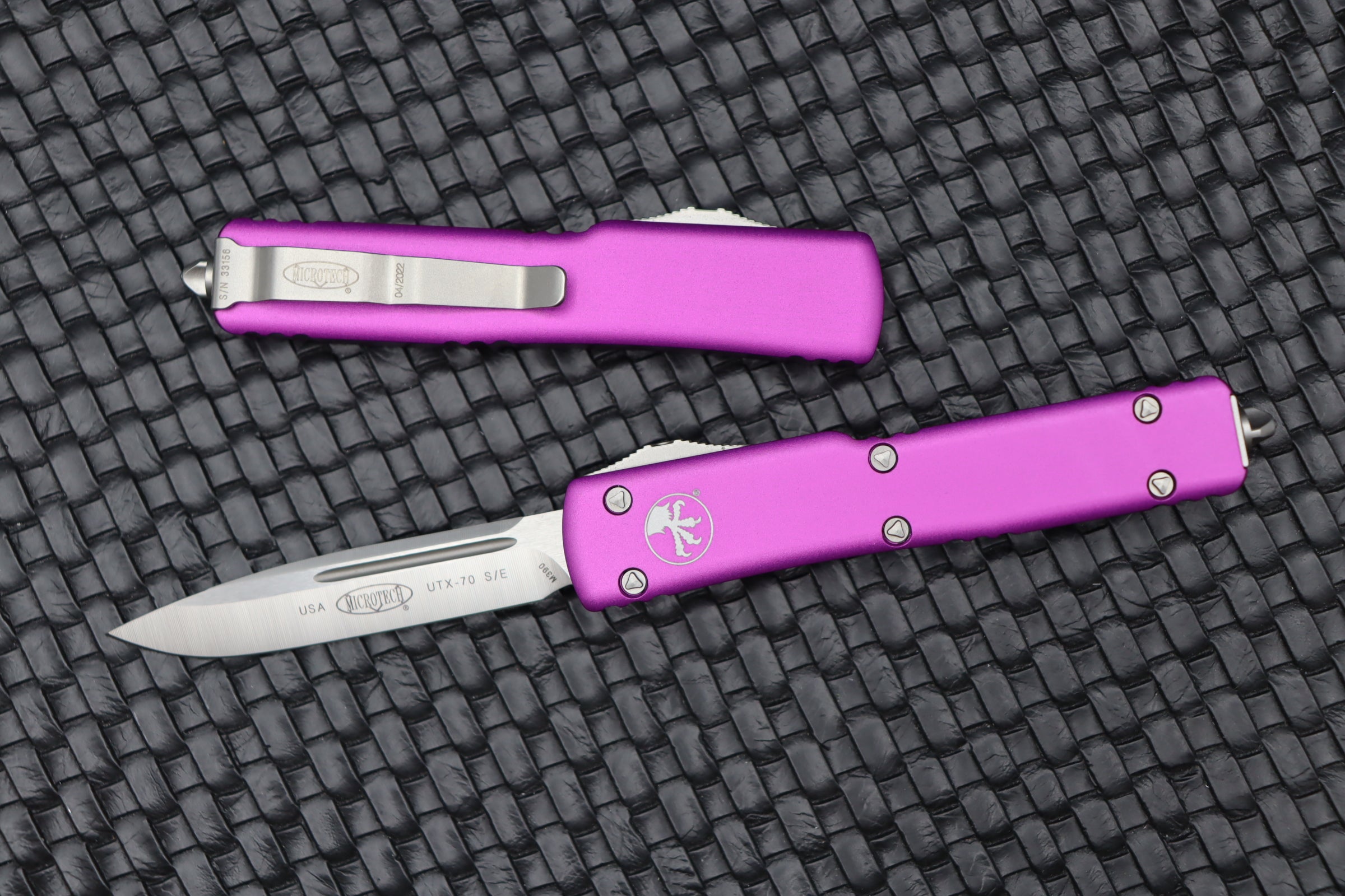 Microtech UTX-70 Premium Compact Tactical Knife - Satin Violet Edition