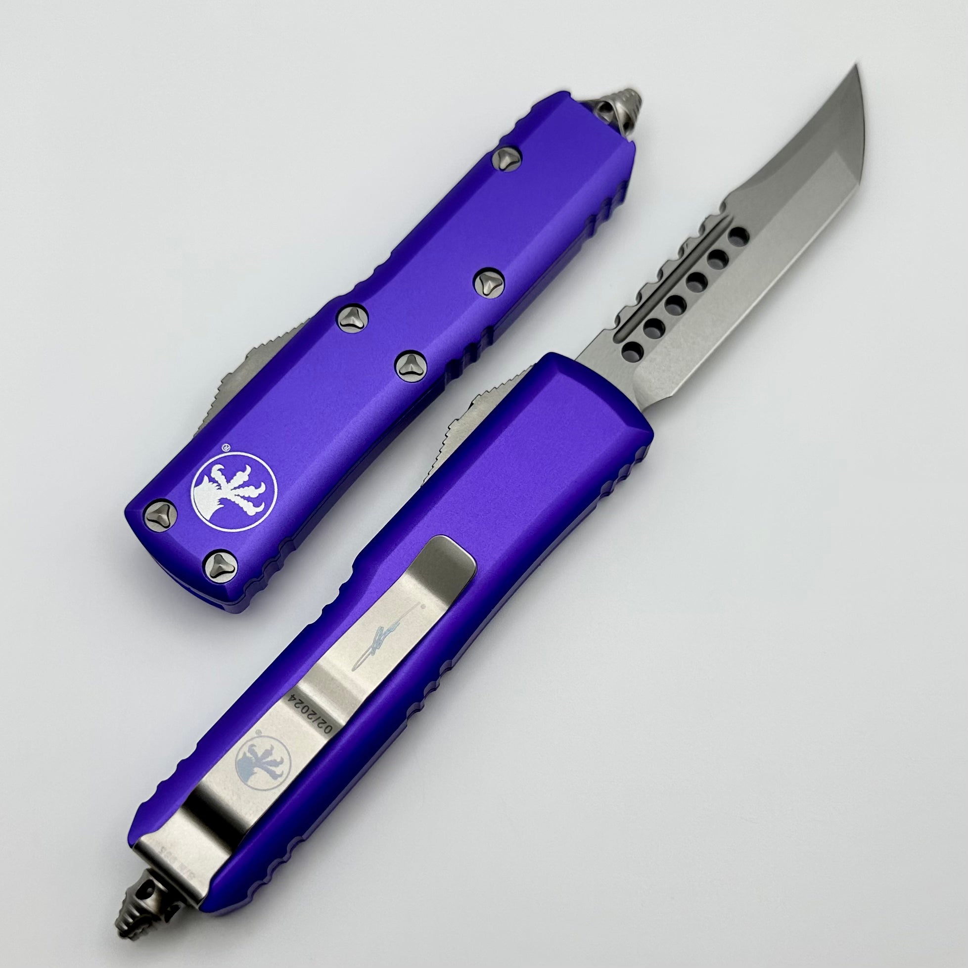 Microtech UTX-85 Hellhound Stonewash & Purple | Premium EDC Knife