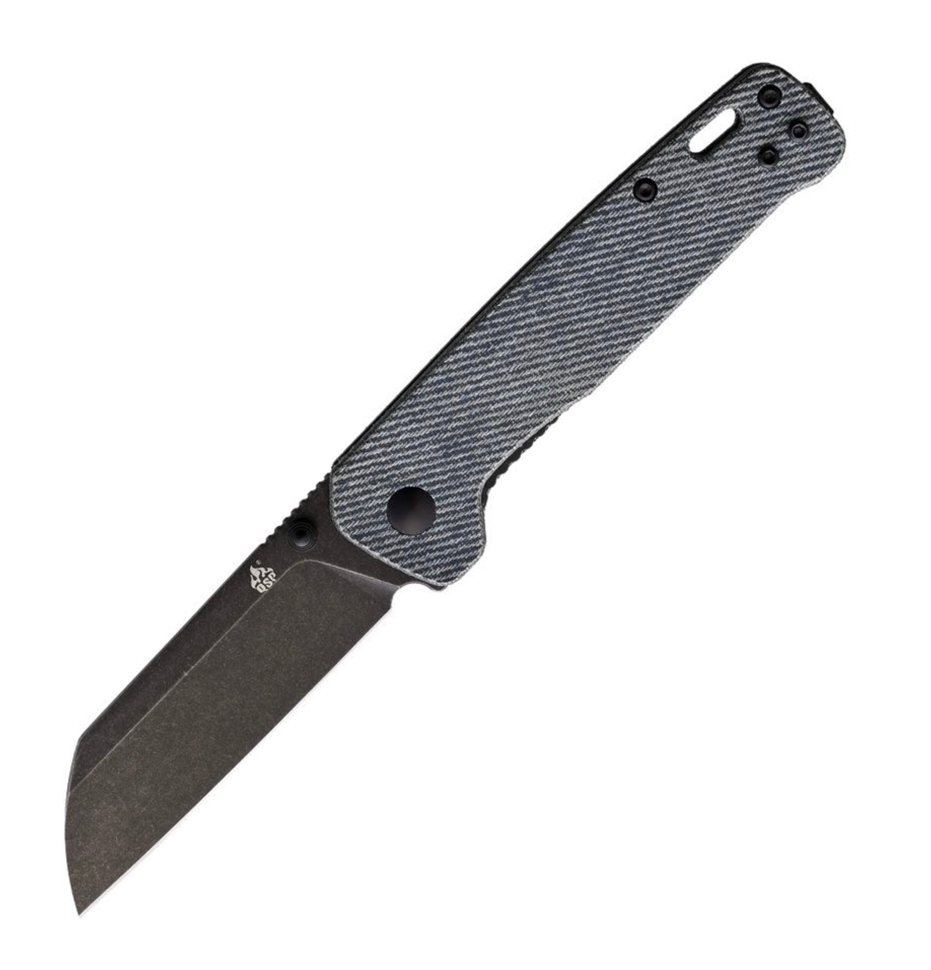 QSP Penguin Ultimate EDC Knife - Denim Micarta & Black Stonewash D2 QS130-B2